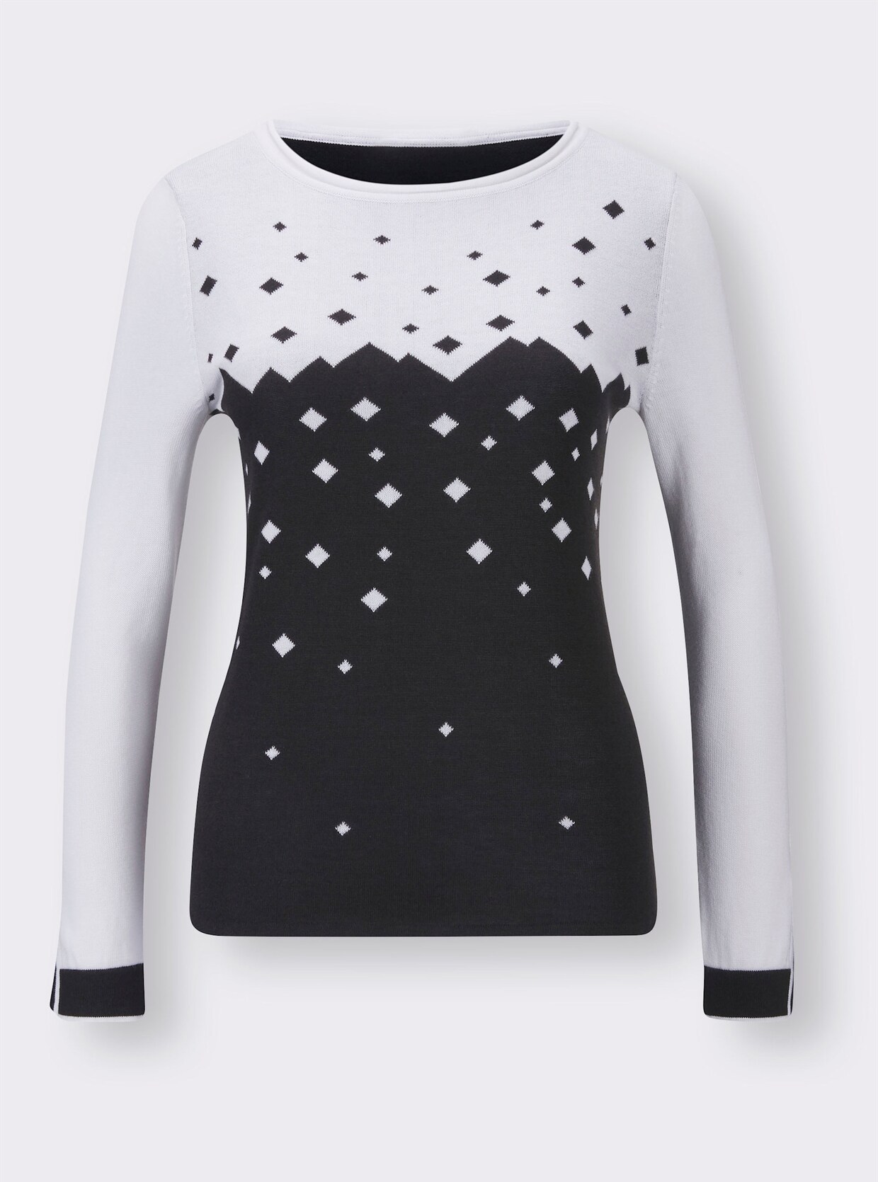 Pull en tricot - noir-blanc