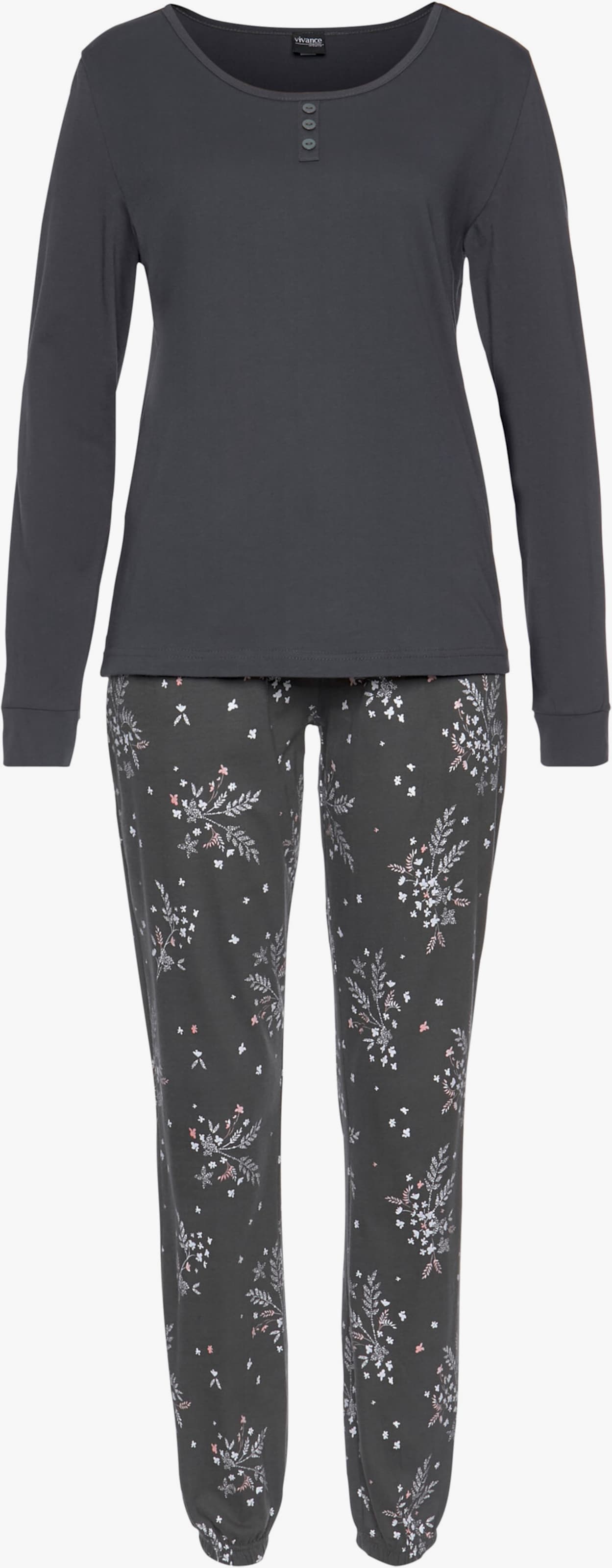 Vivance Dreams Pyjama - anthrazit + creme
