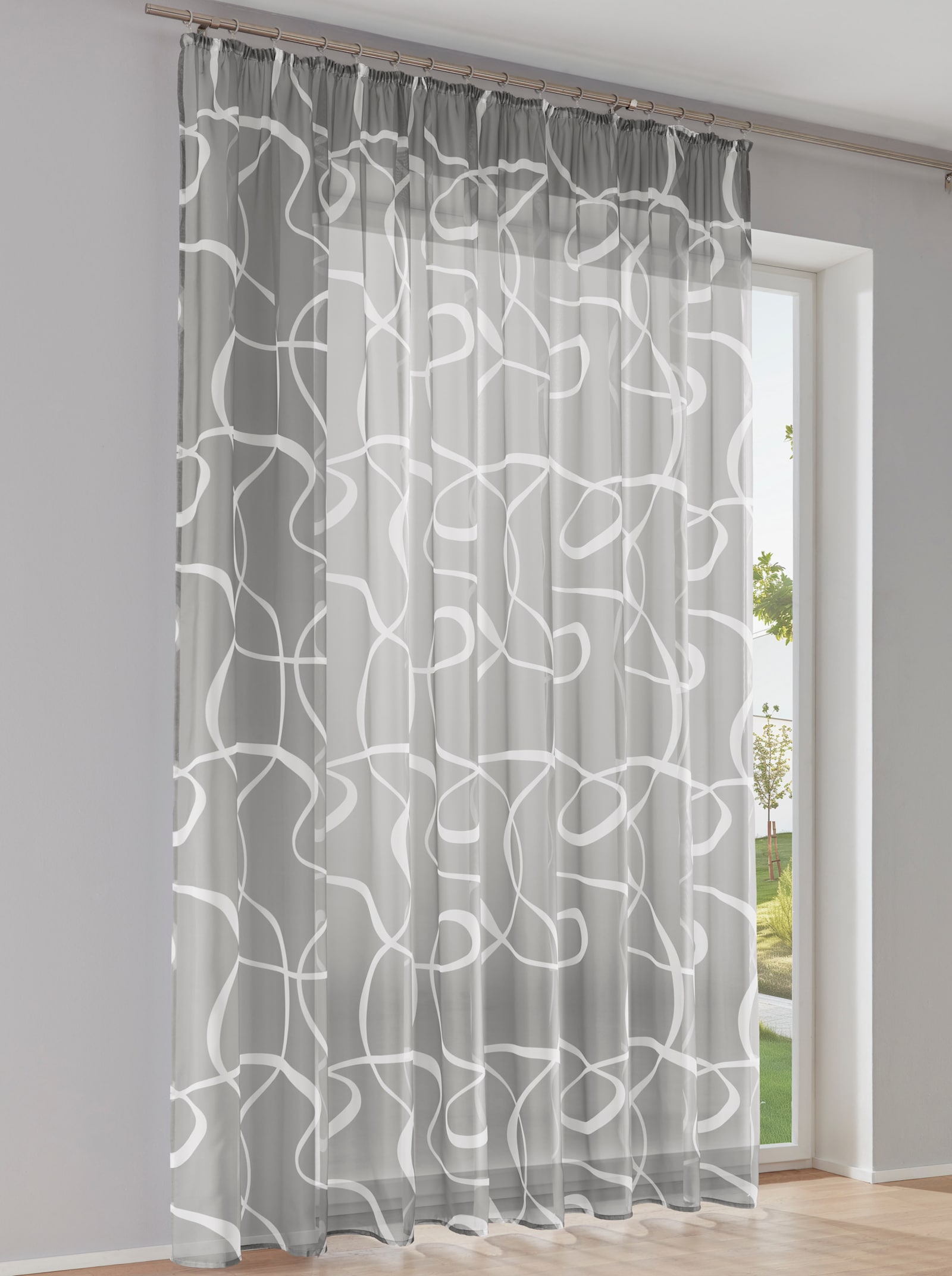 heine home Decoratieve vitrage - grijs/wit