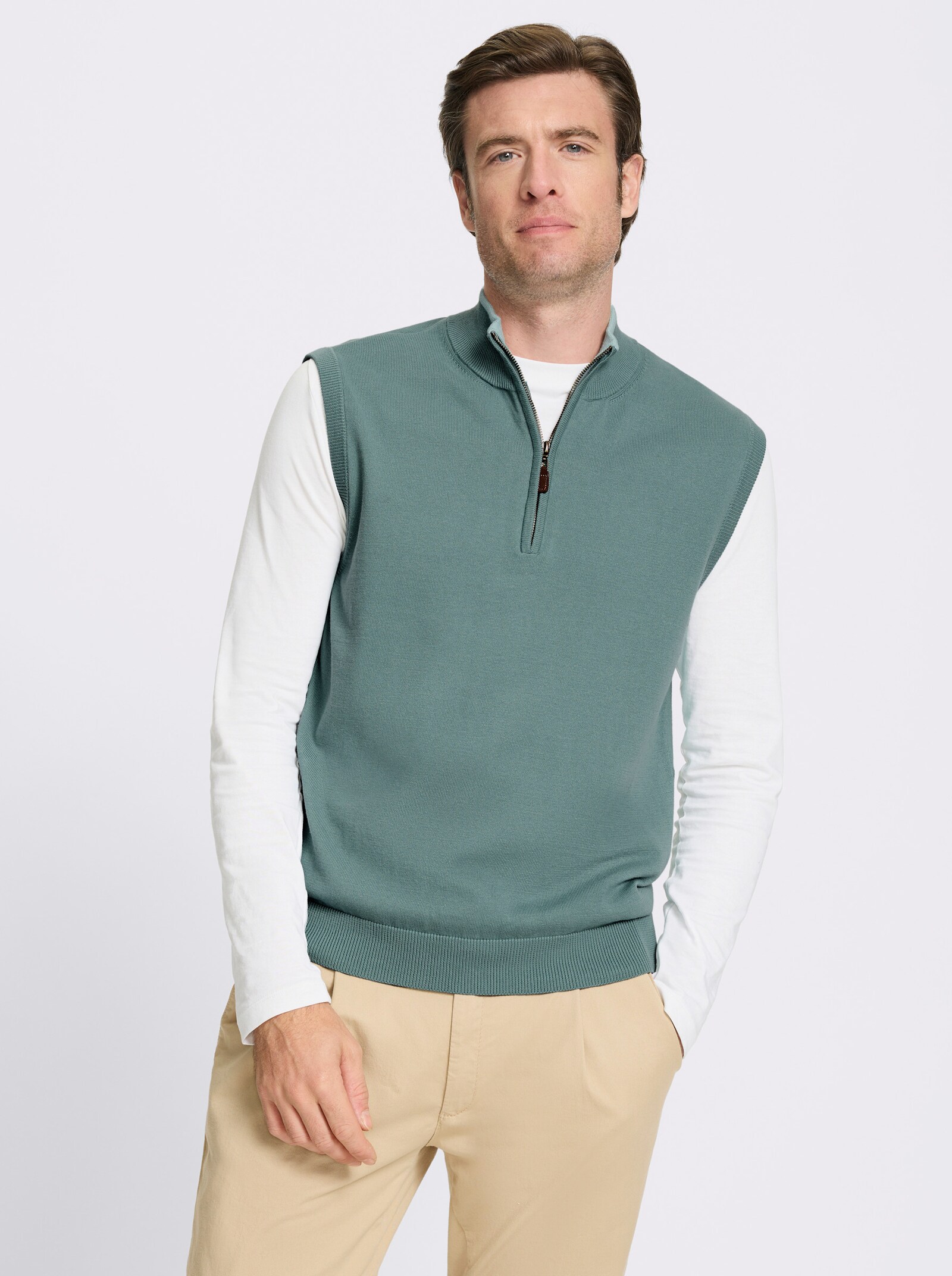 Catamaran Pullunder mit Stehkragen und Reißverschluss - jade