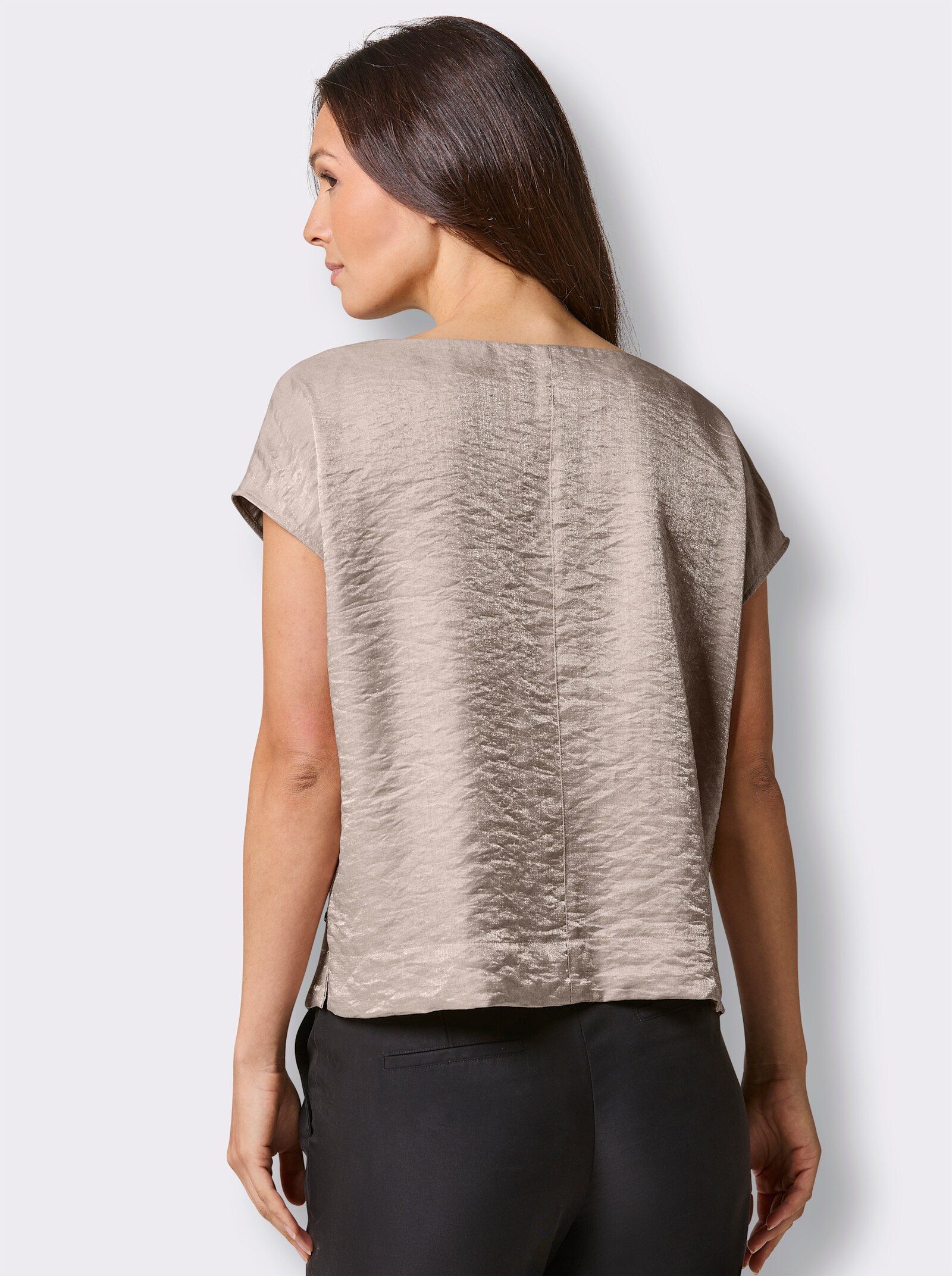 CREATION L PREMIUM Blusenshirt mit U-Boot-Ausschnitt - sesam