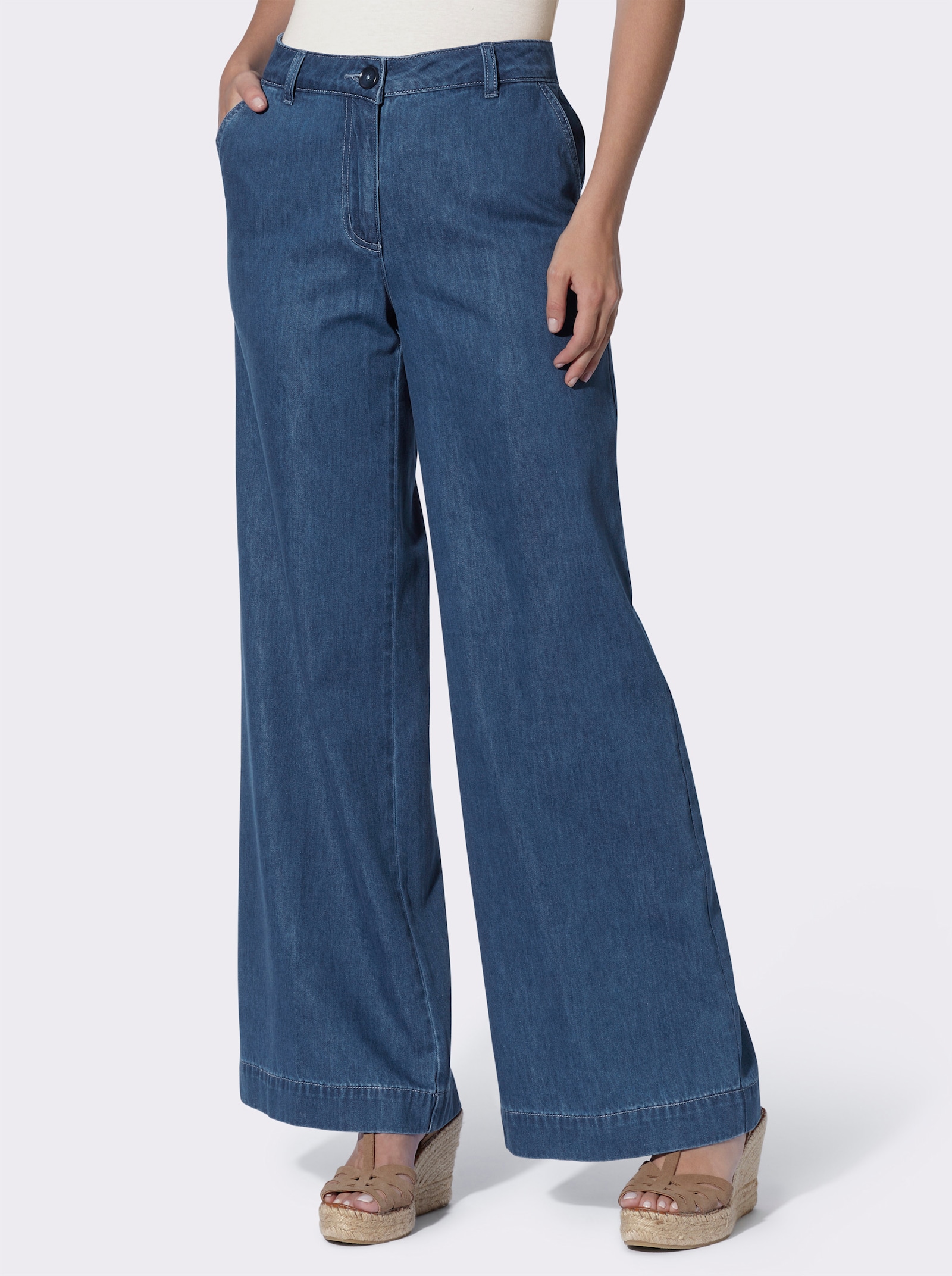 heine Jeans mit weitem Bein - jeansblau