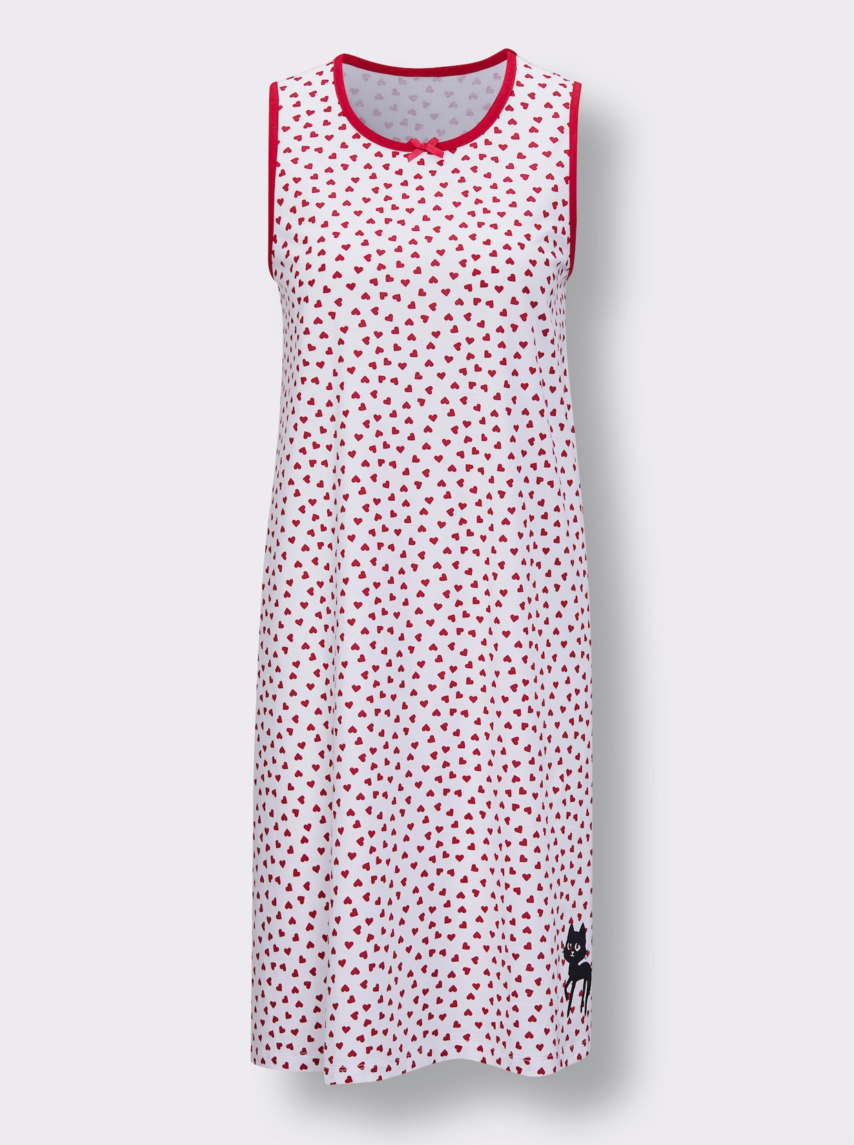 wäschepur Slaapshirts - wit/zwart bedrukt + wit/rood bedrukt