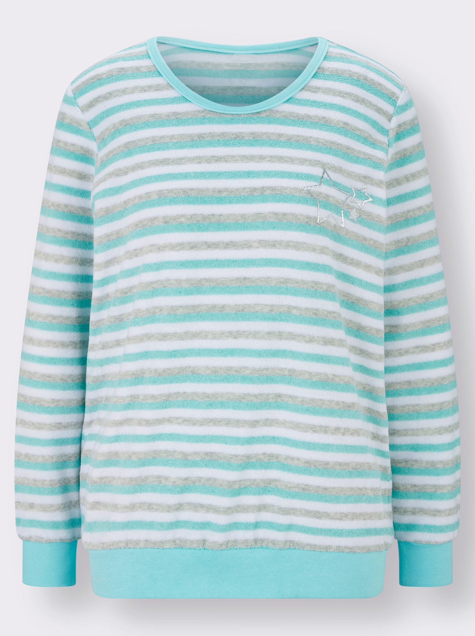 wäschepur Pyjamas av finfrotté - mint, randig