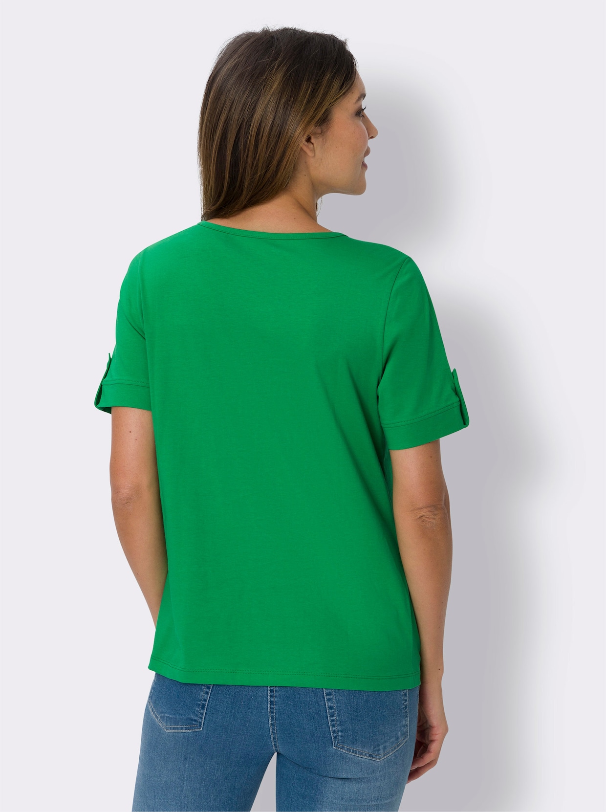 Shirts (2 stuks) - grasgroen + ecru/grasgroen gestreept