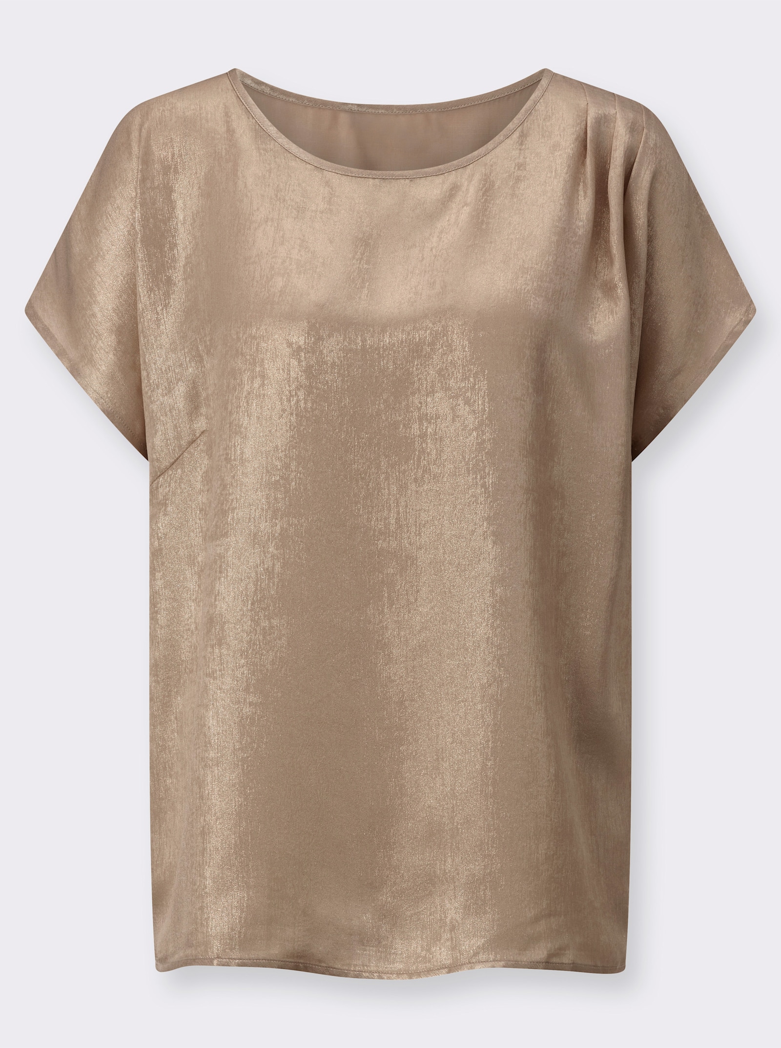 Comfortblouse met metallic coating - goudkleur