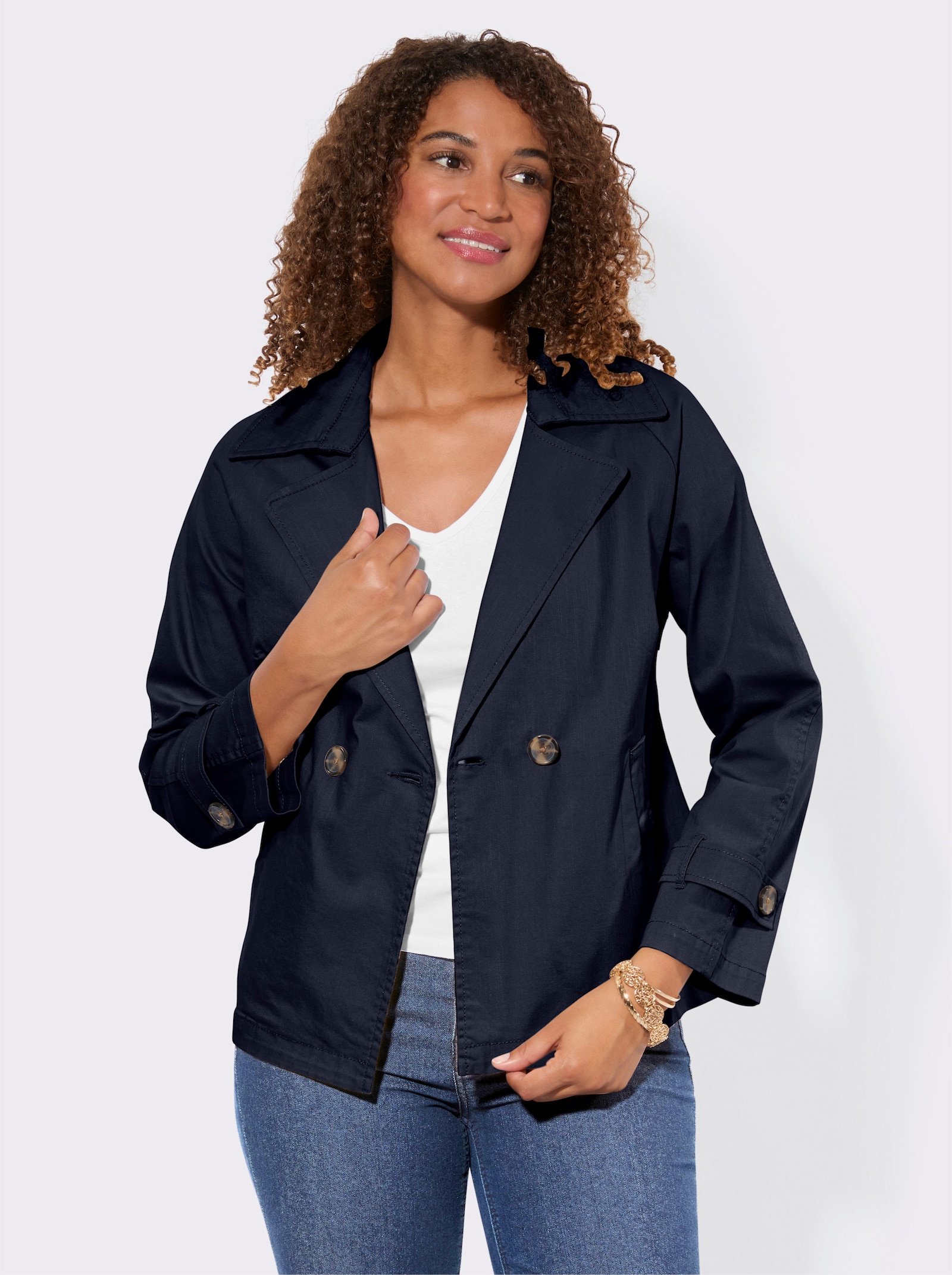 Jacke mit Reverskragen - marine