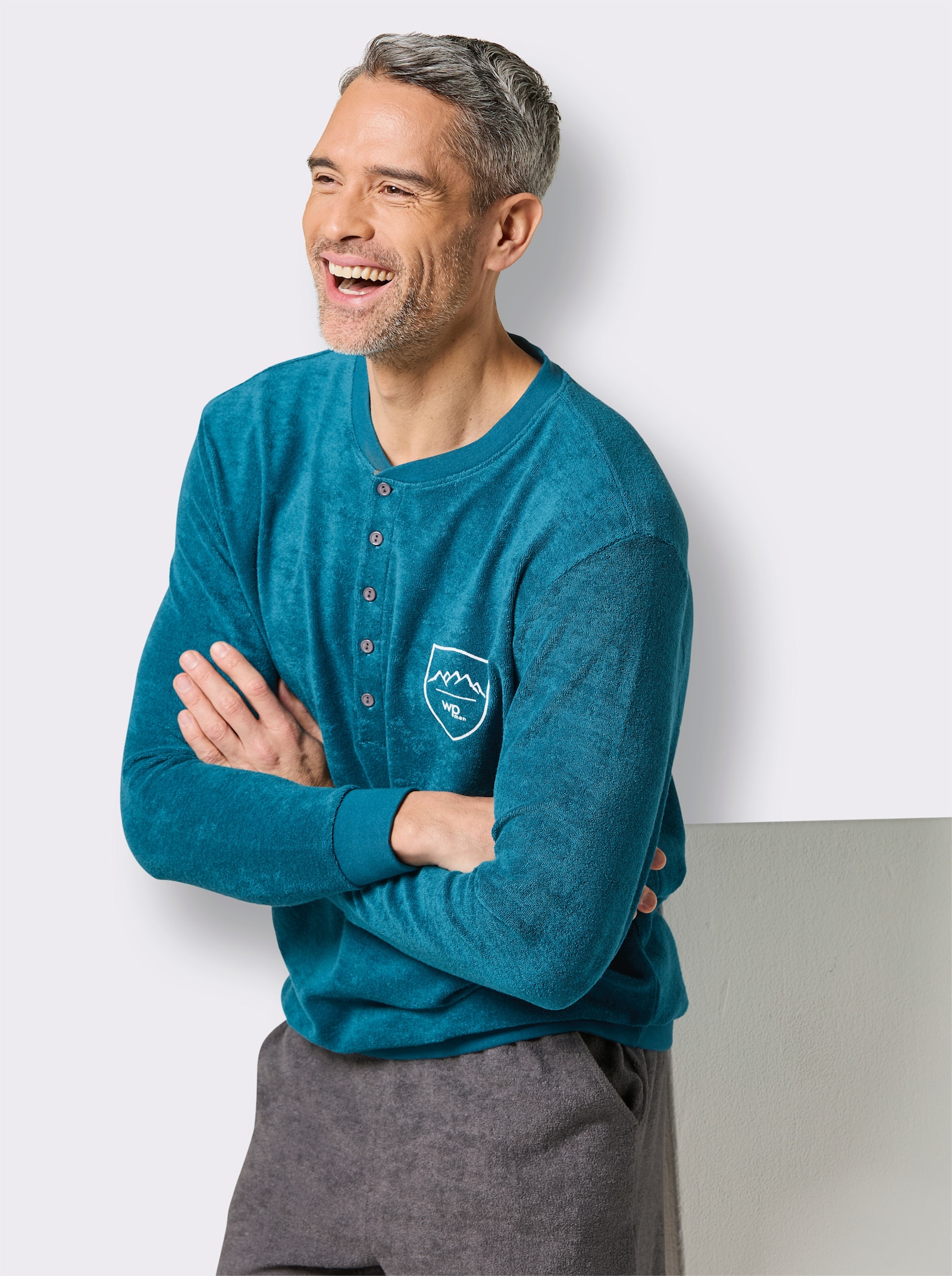 wäschepur men Schlafanzug - aquapetrol-anthrazit-meliert