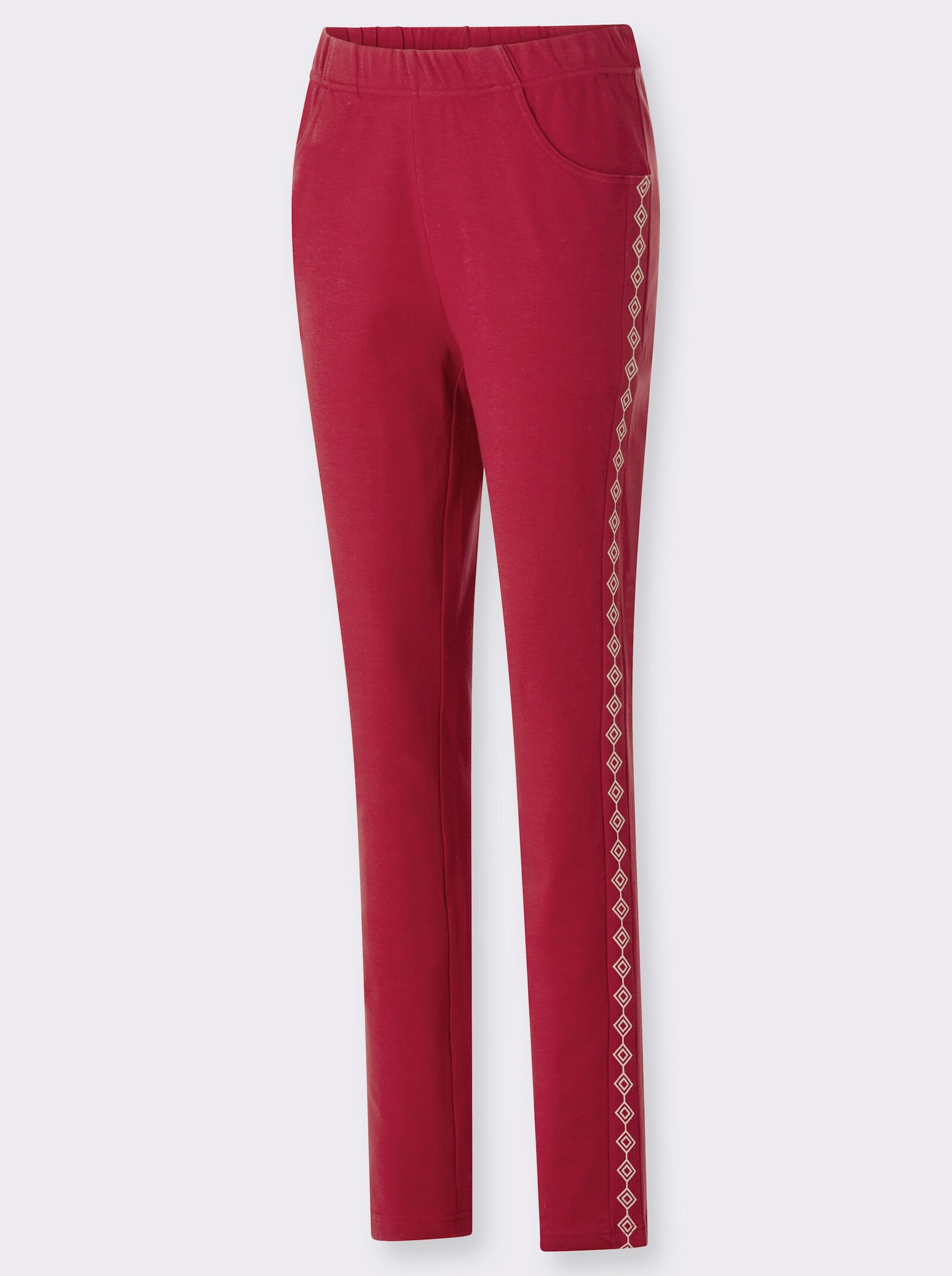 Jerseyhose mit figurfreundlichen Einsätzen - kirsche