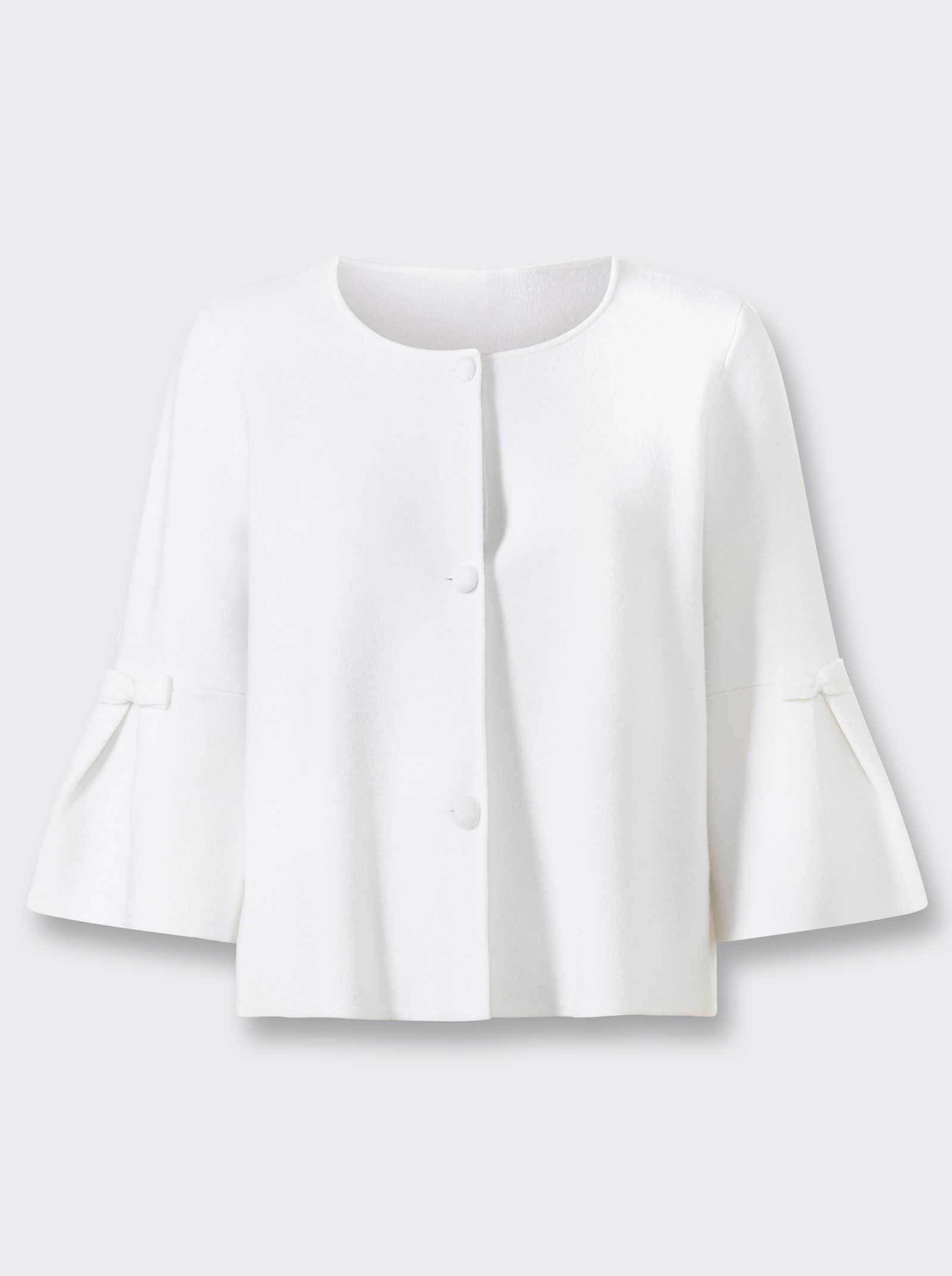 heine Strickjacke mit Trompeten-Ärmeln - ecru