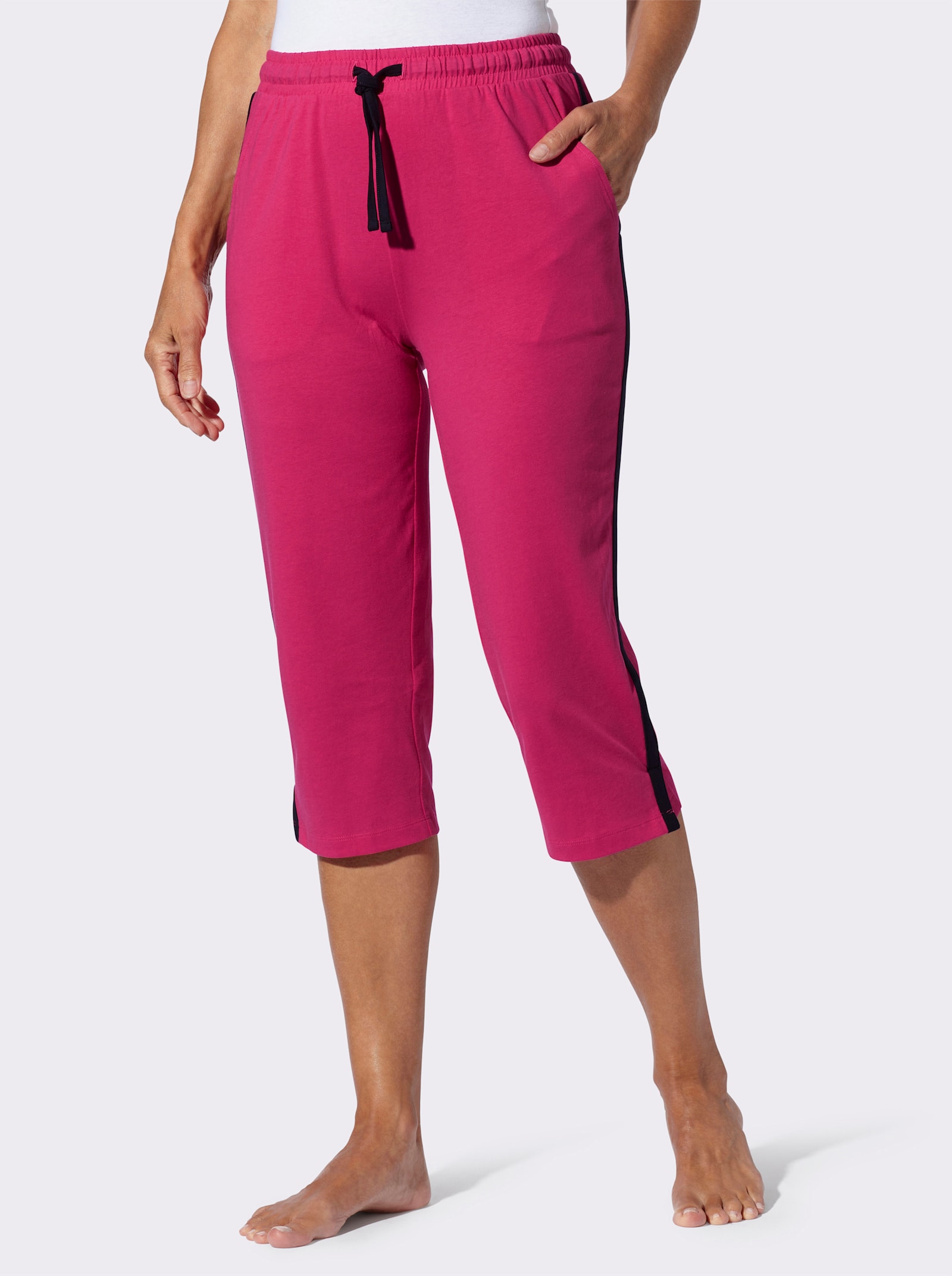 Freizeithose in Capri-Länge - pink