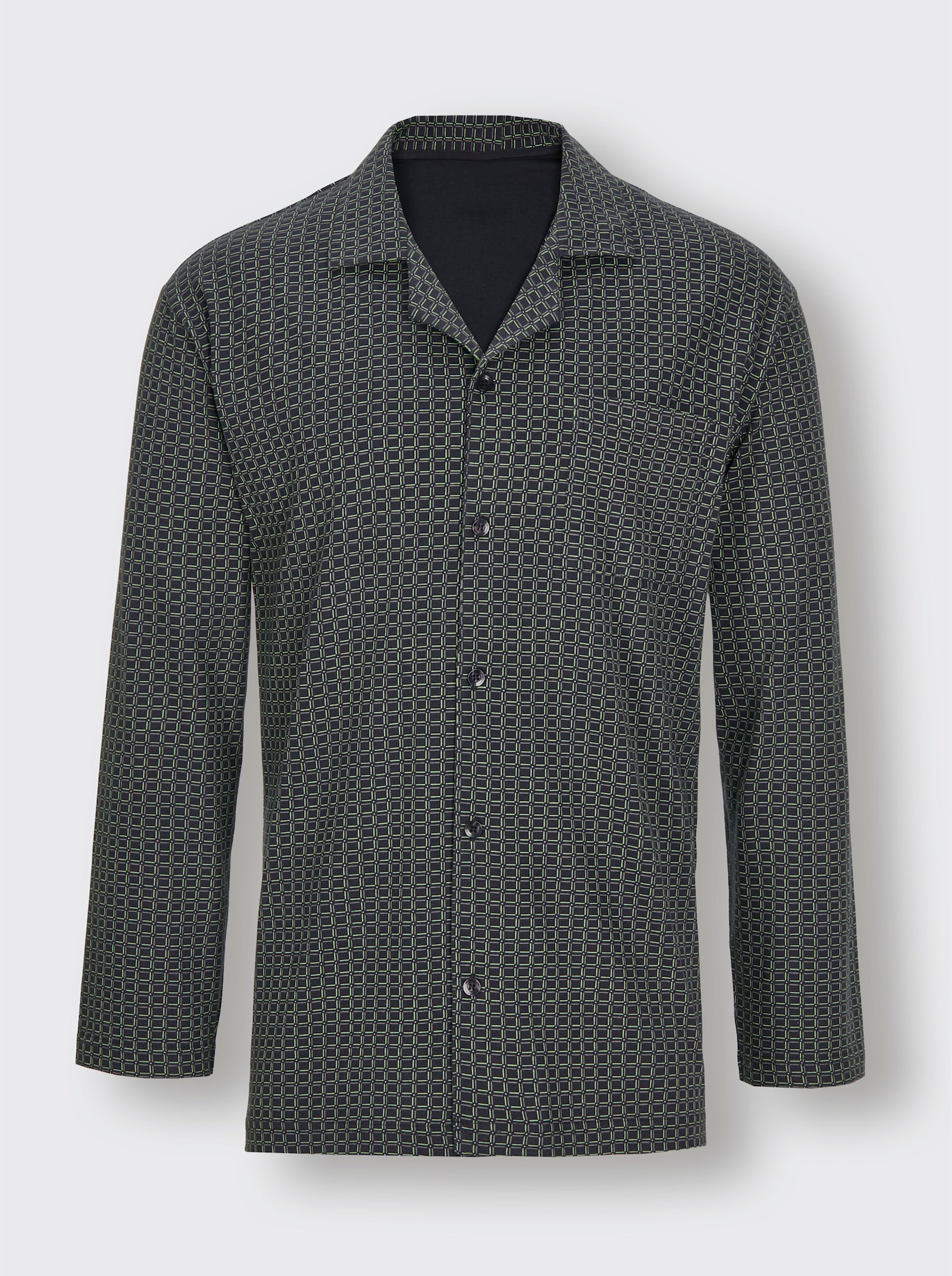 Normann Pyjama - antraciet/reseda bedrukt