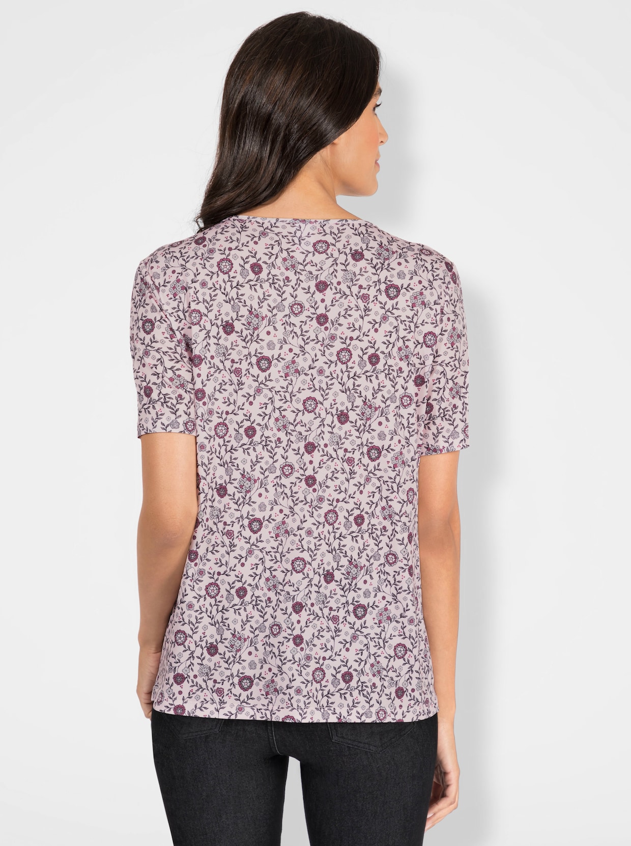 T-shirt imprimé - rose clair-gris clair imprimé