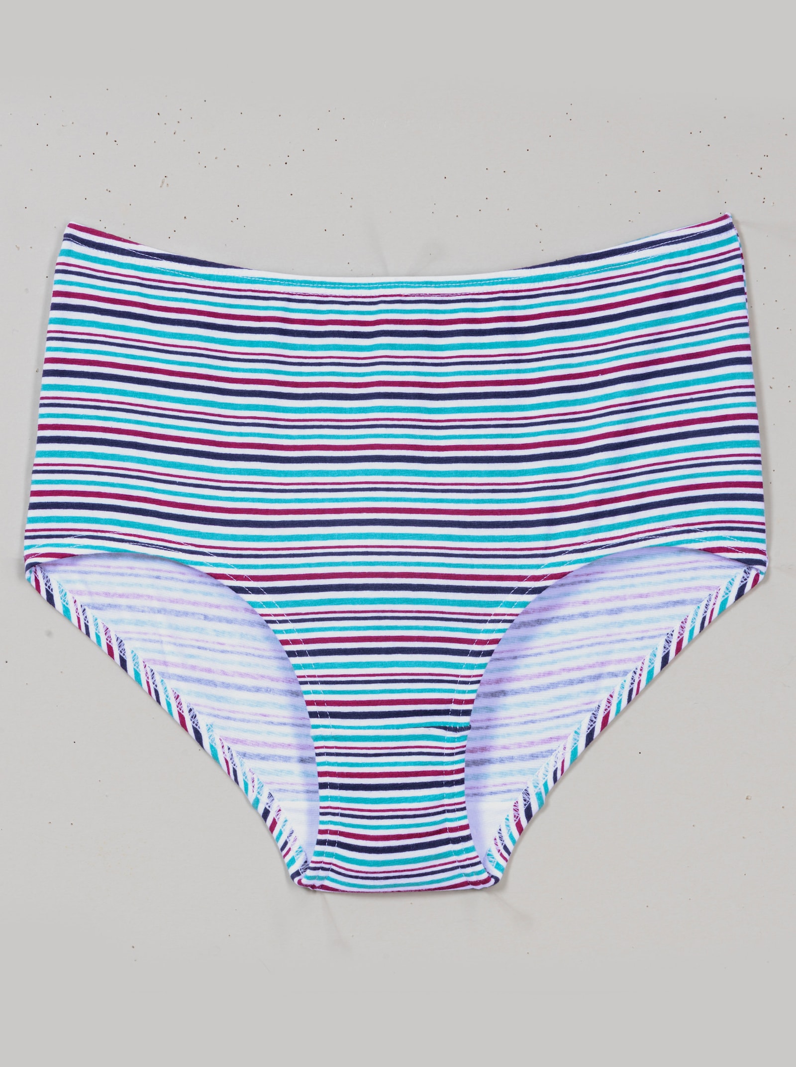 Taillenslip mit elastischen Abschlüssen, 4er-Pack - 2x gestreift, 1x malve, 1x dunkelblau