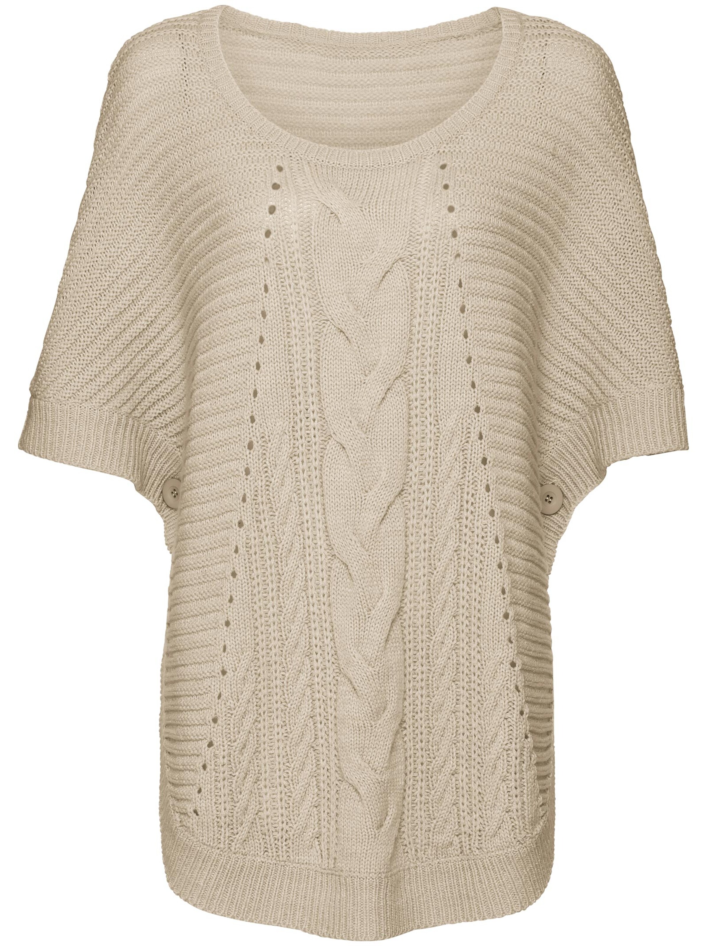 Strickponcho - beige