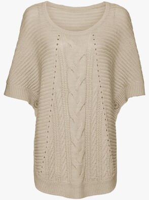 Strickponcho - beige