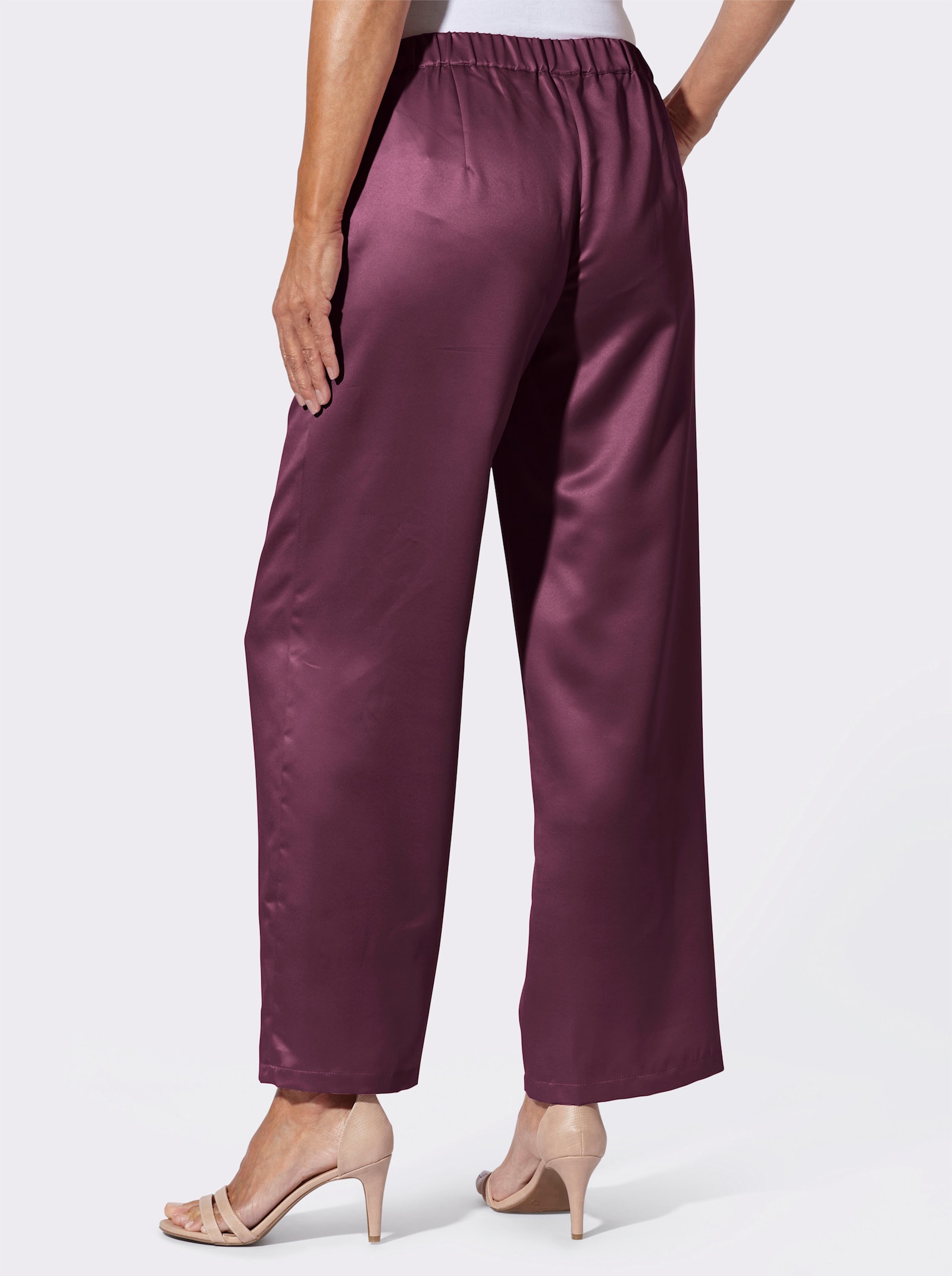 Schlupfhose in Satin-Qualität, pflegeleicht - burgund