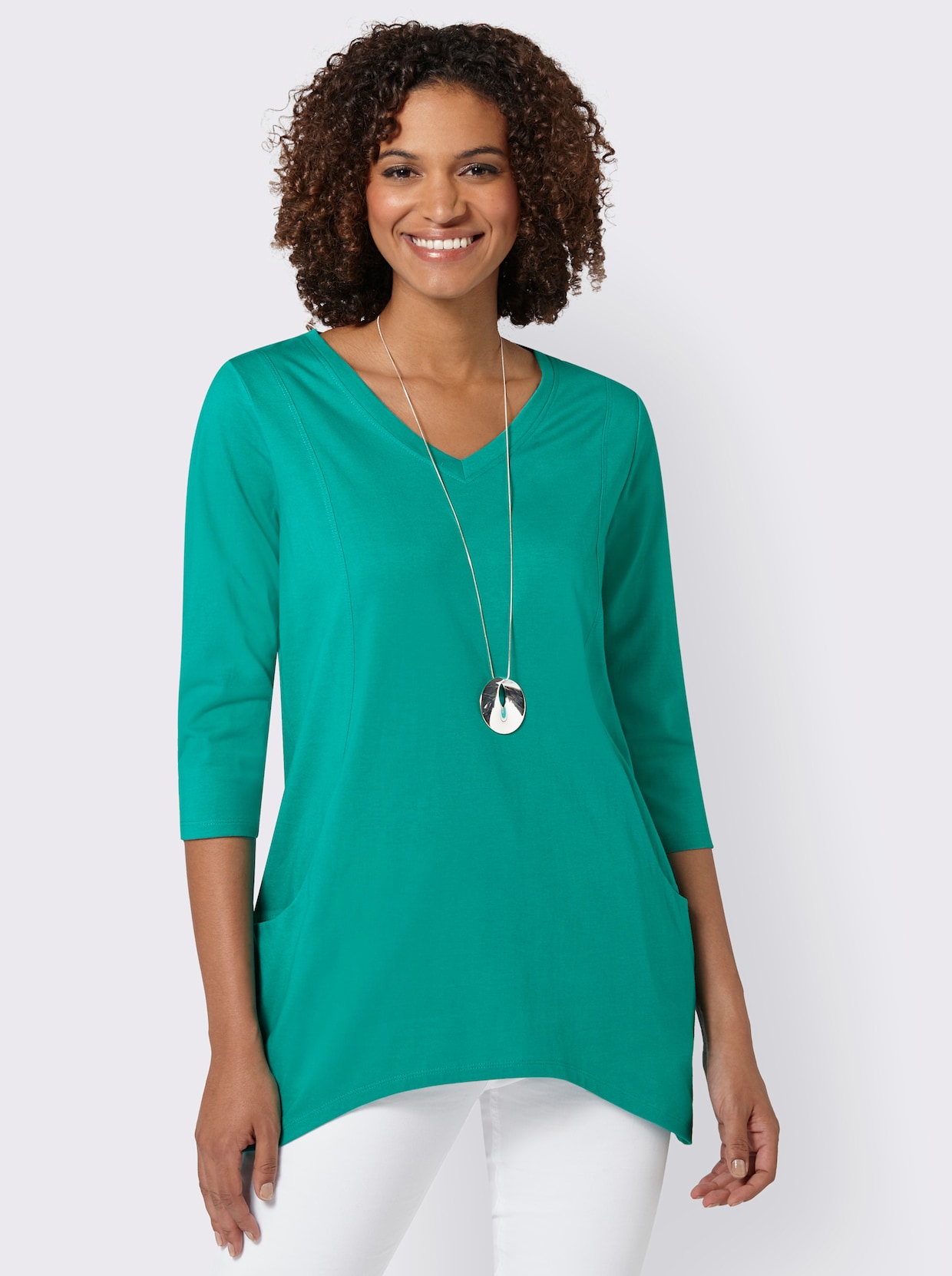 Cípaté tričko - smaragdově zelená