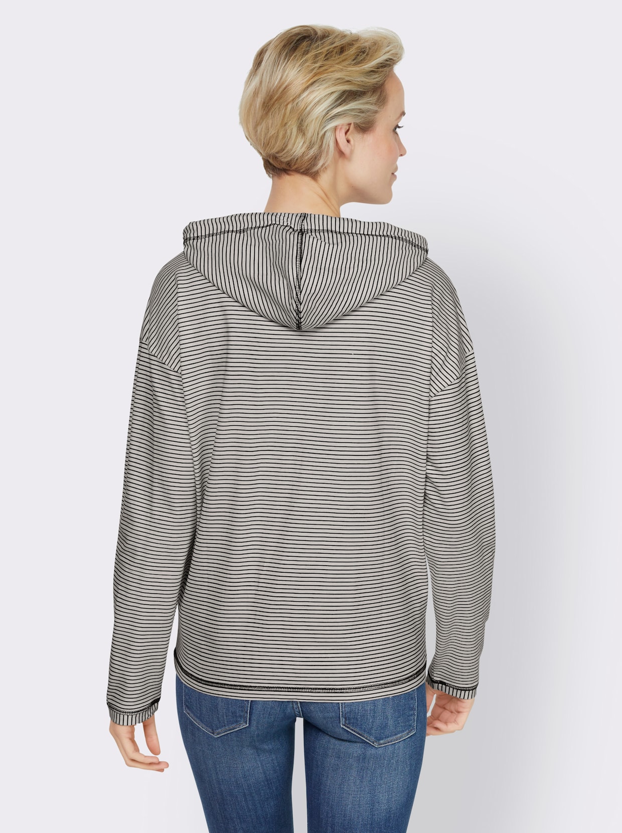 heine Shirt met capuchon - marine/wit geprint