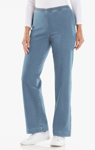 Jeans med resår - blue-bleached