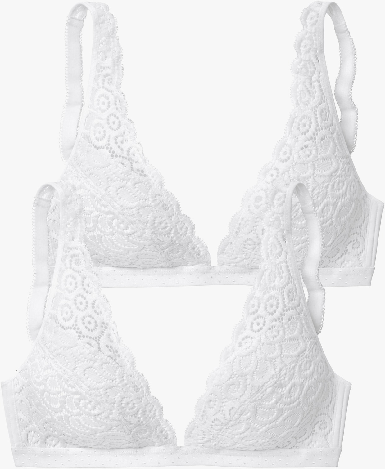 petite fleur Soutien-gorge Bralette - 2x blanc