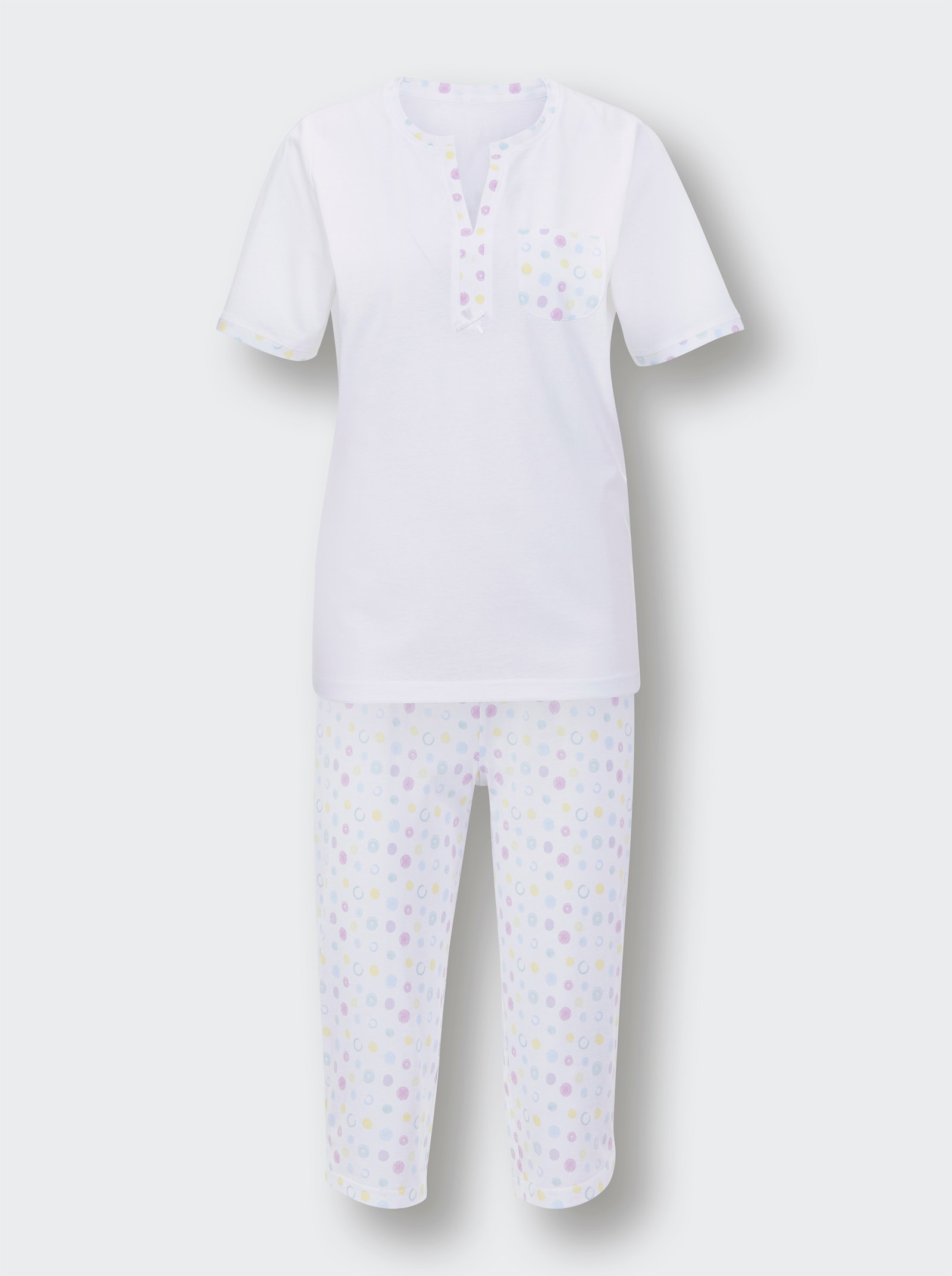 wäschepur Capri-Anzug - weiß-bedruckt