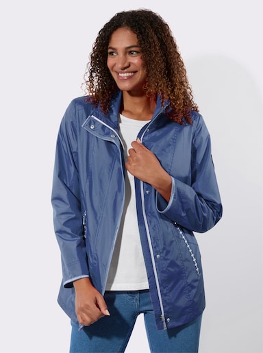 Jacke - jeansblau-weiß