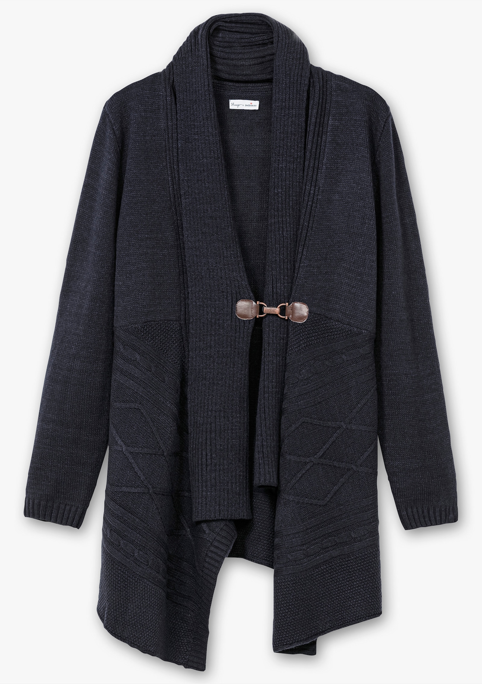 sheego by Joe Browns Lang vest met metalen gesp - diepblauw