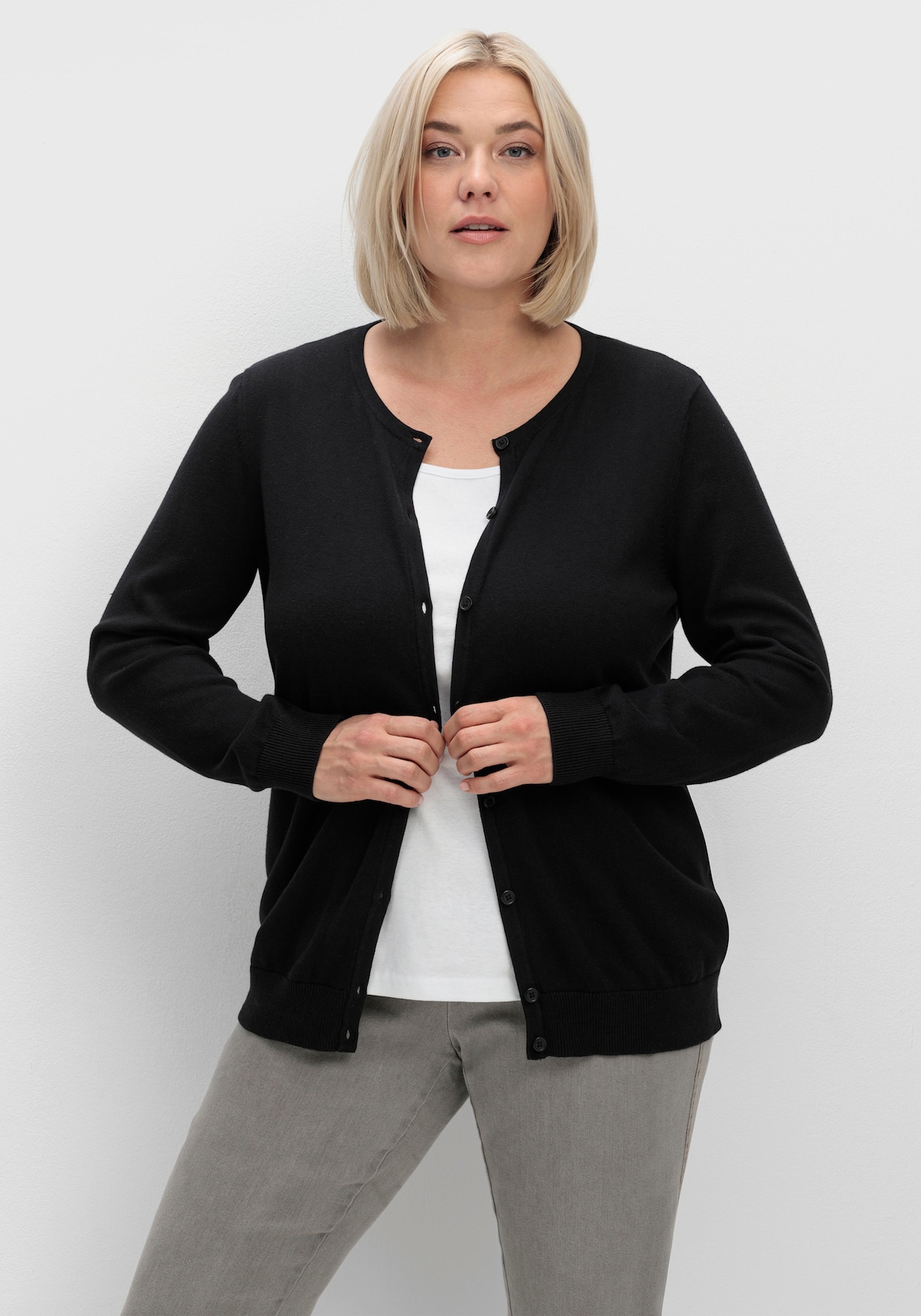 Strickjacke aus reiner Baumwolle - schwarz