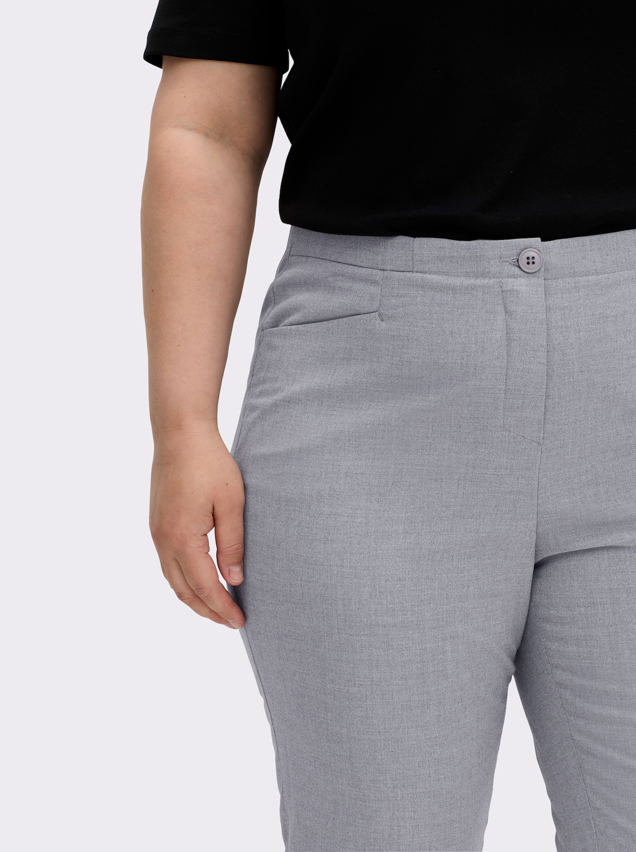 Come on Bügelfaltenhose in Bauch-weg-Form - silbergrau-meliert