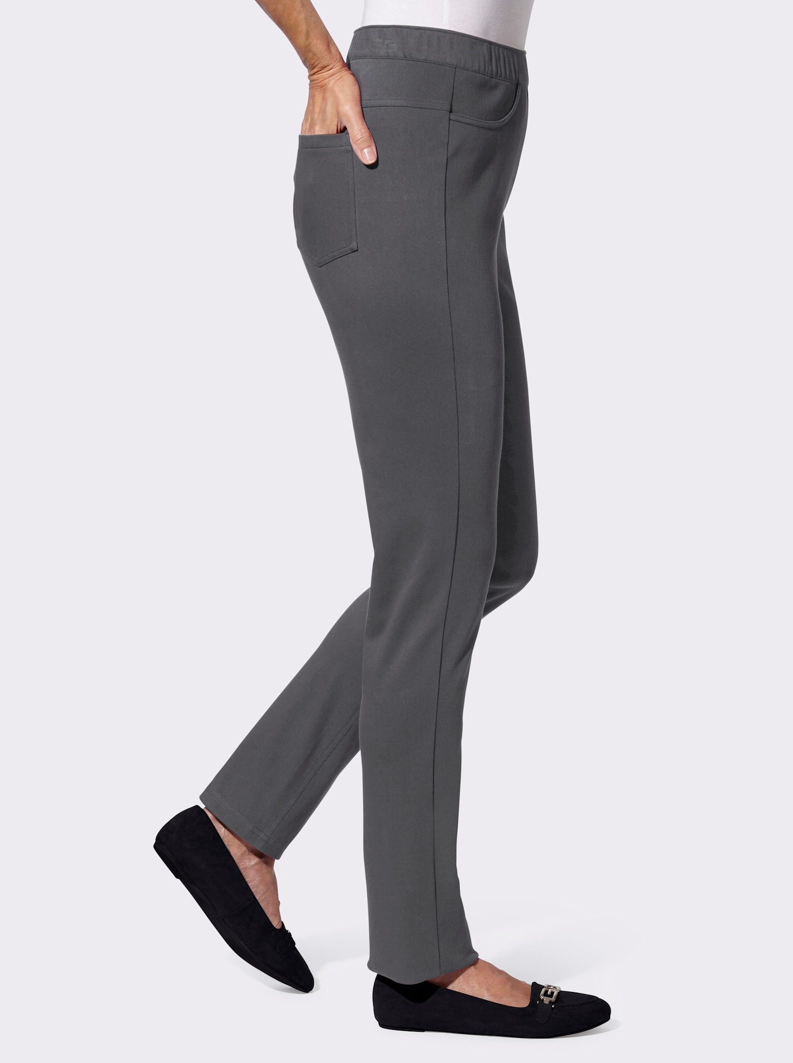 Schlupfhose mit Dehnbund - anthrazit