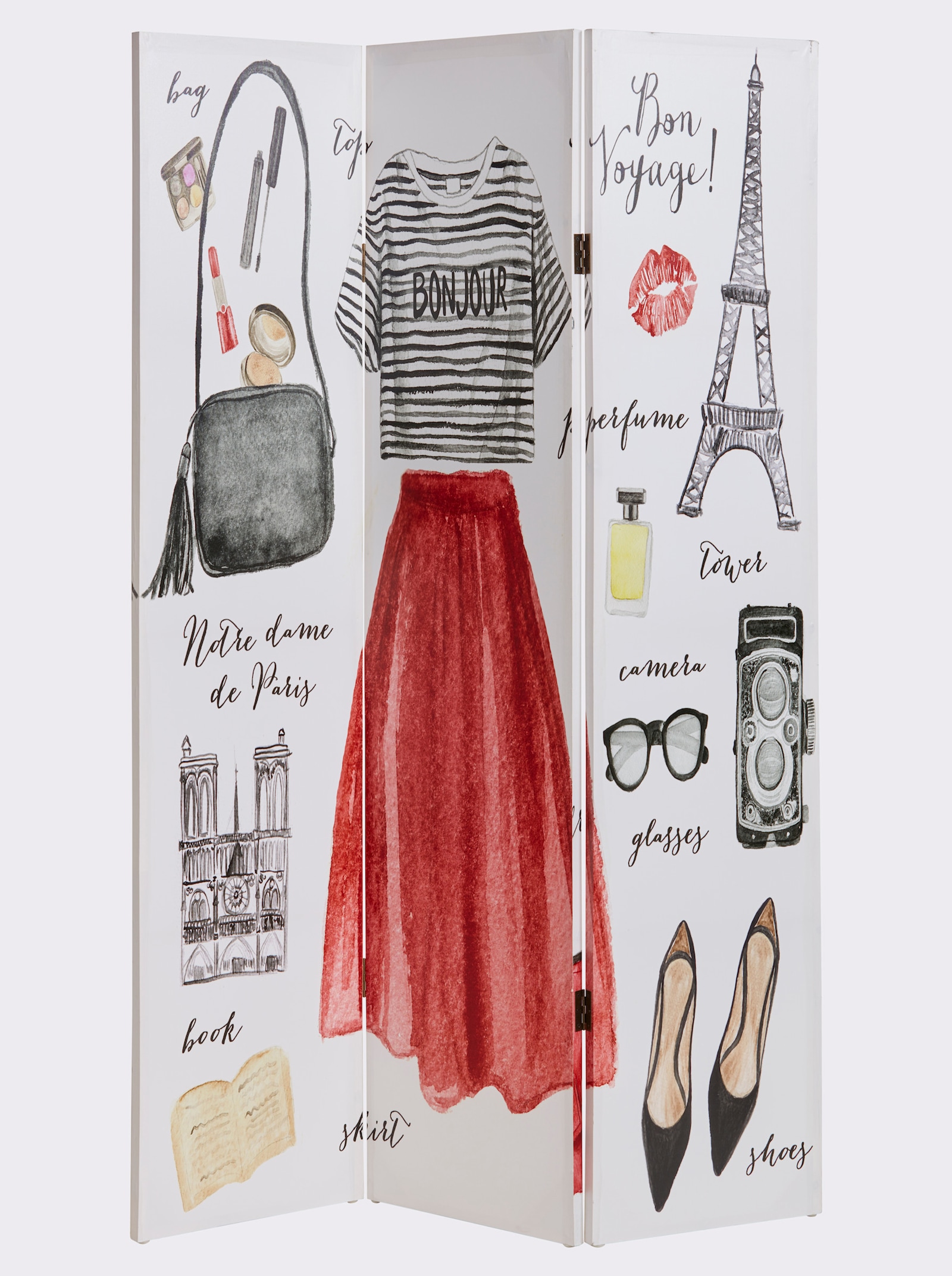 Impressionen Paravent - blanc-multicolore