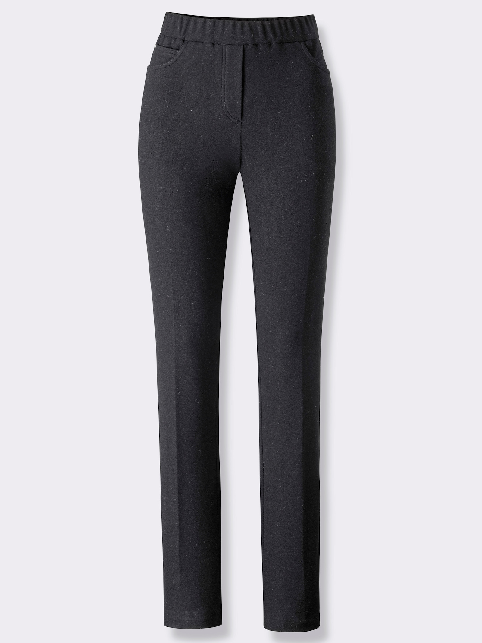 Stehmann Comfort line Hose mit Bügelfalten, innen angeraut - schwarz
