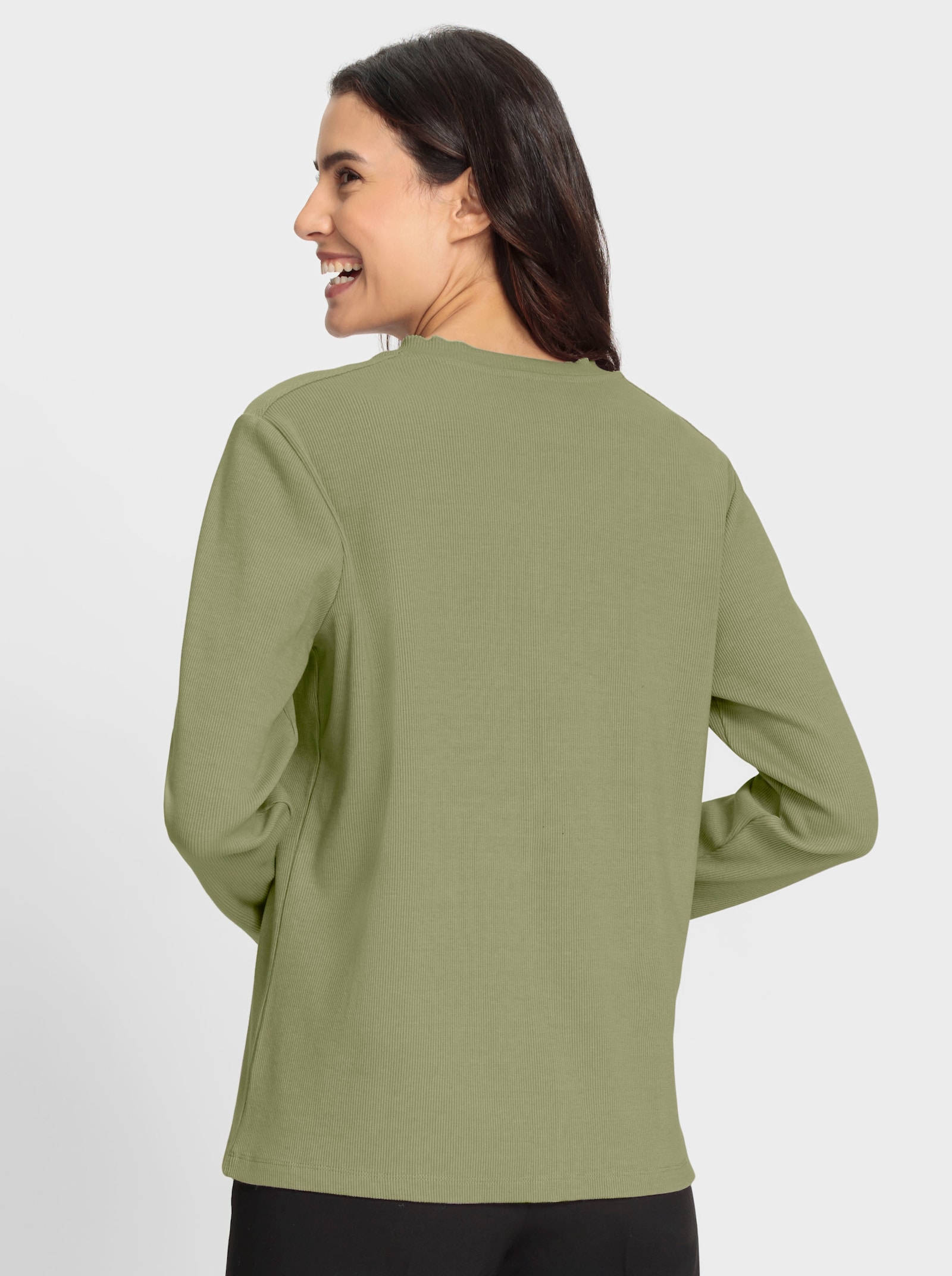 Shirtjacke mit Reissverschluss - lindgrün