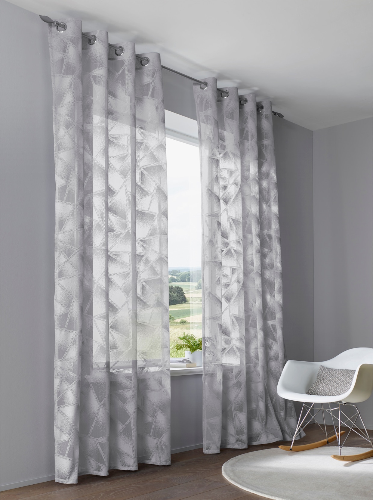 heine home Decoratieve vitrage - lichtgrijs