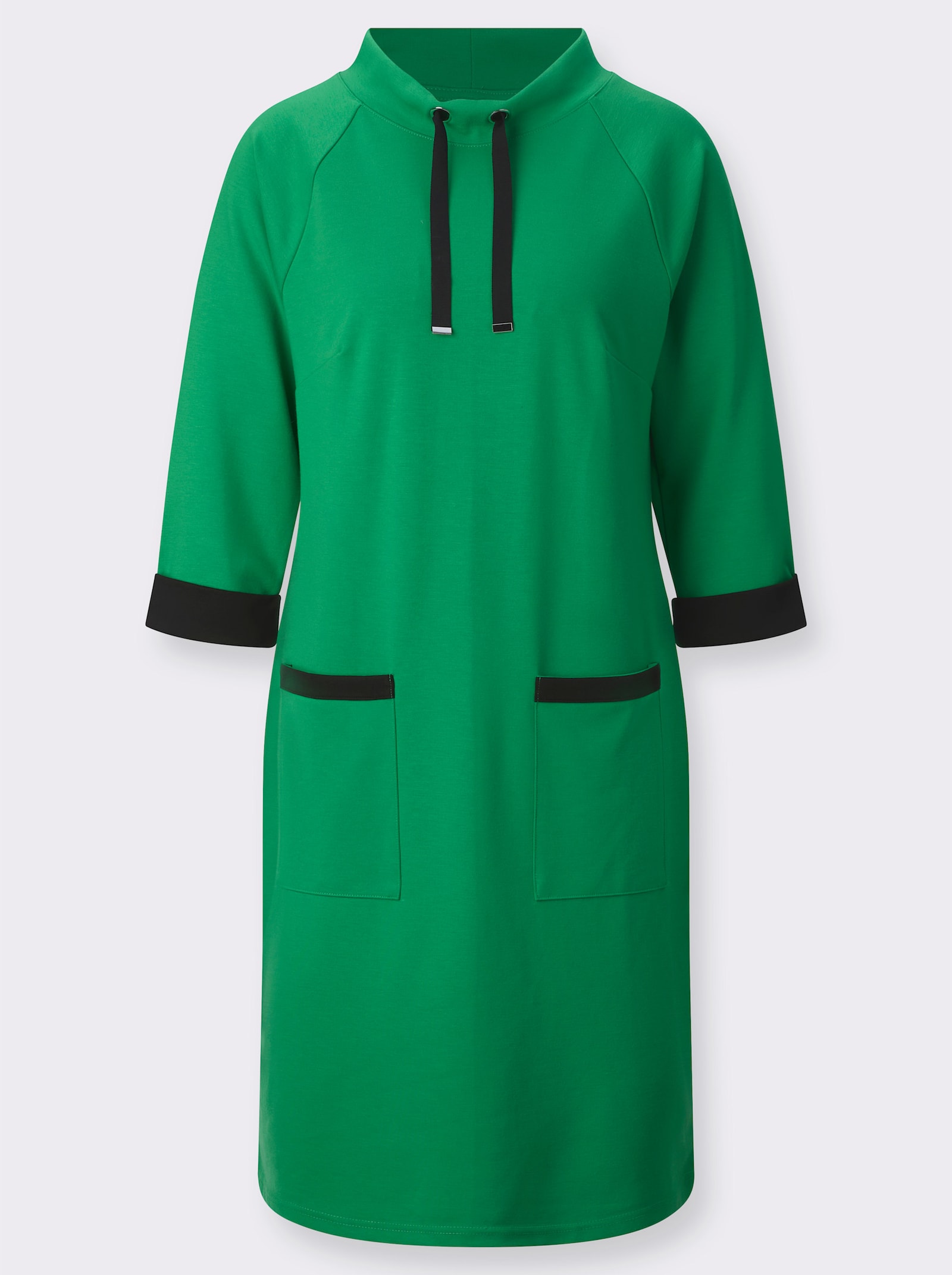 Jerseyjurk met contrasterende accenten - grasgroen