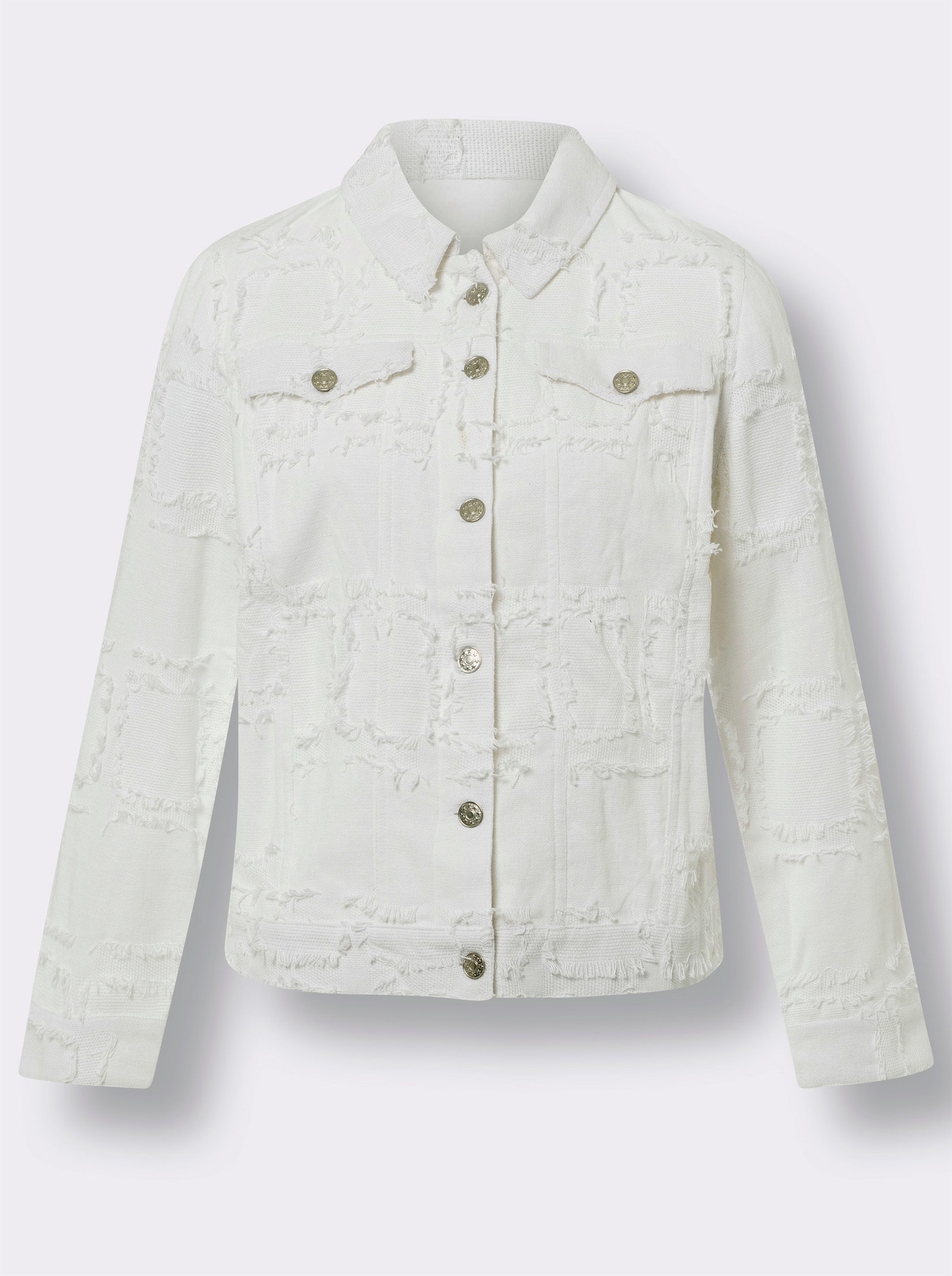 heine Tussenjack van boucléstof - ecru