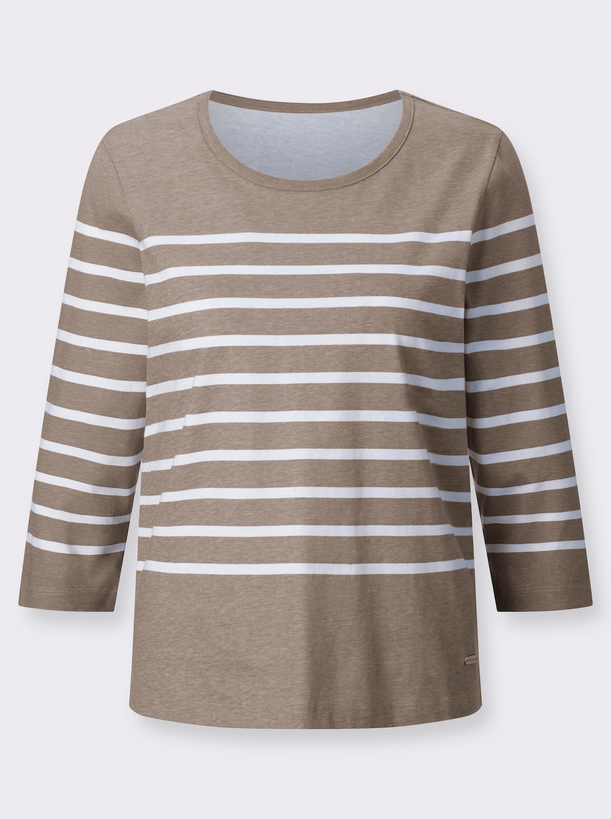 Streepjesshirt - sesam gestreept