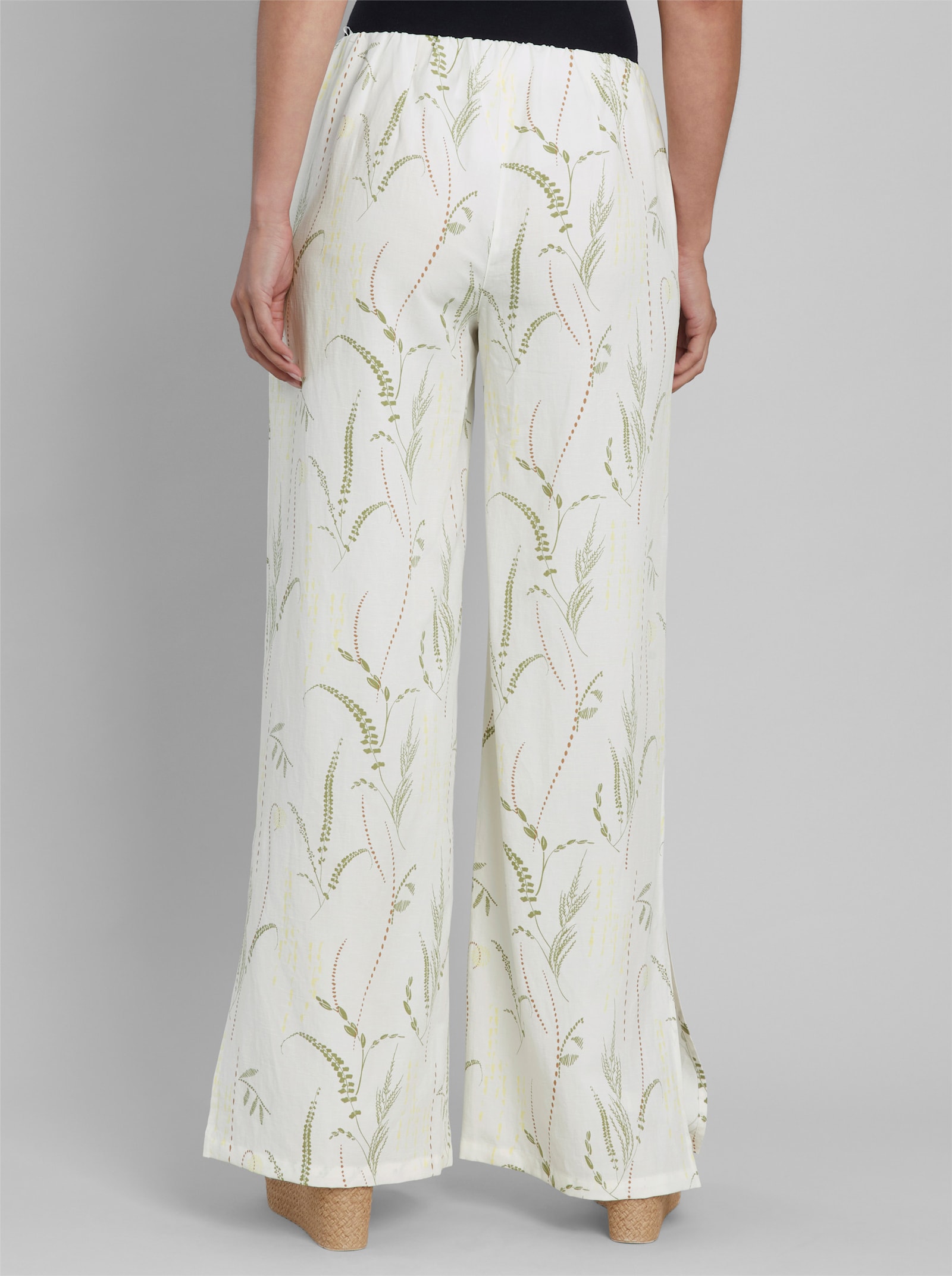 heine Druckhose mit weiten Beinen - ecru-schilf-bedruckt