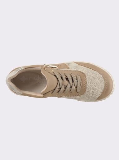 Rieker Schnürschuh mit Stretch-Einsatz, für kräftige Füße - beige