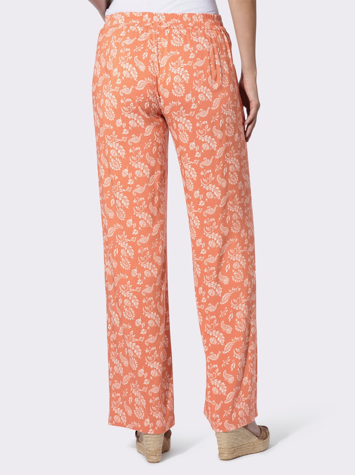 heine Webhose - ecru-papaya-bedruckt