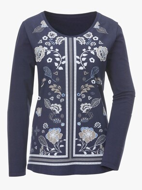 Shirt - nachtblau-bedruckt