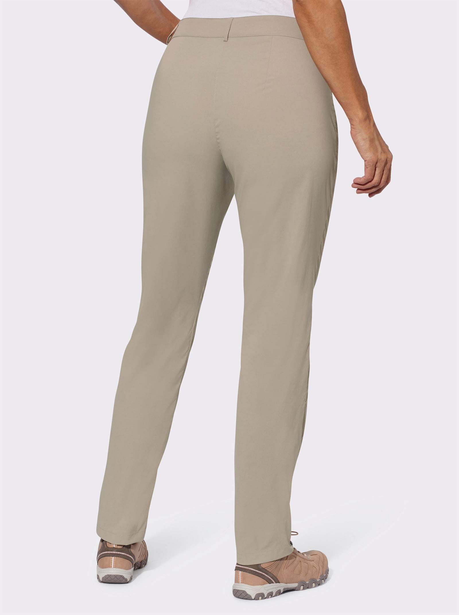 Funkční kalhoty s elastickým pasem na bocích - hnědá