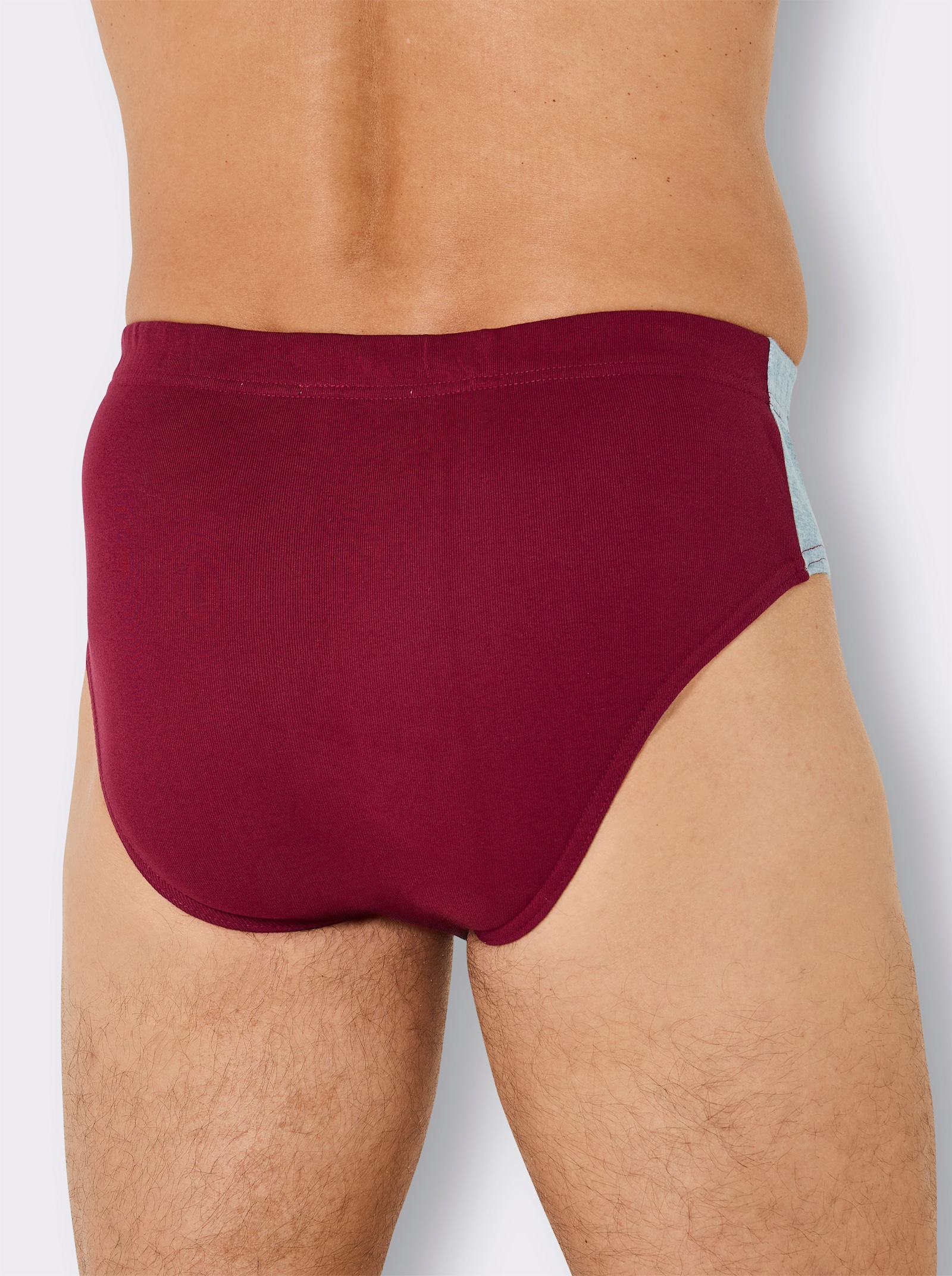 wäschepur men Slip - schwarz + marine + grau-meliert + dunkelrot
