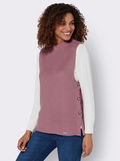 Pullunder mit Zierknopfleiste - altrosa