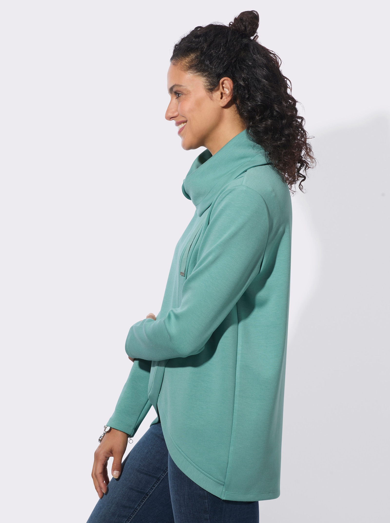  Longshirt in Wickel-Optik - salbei