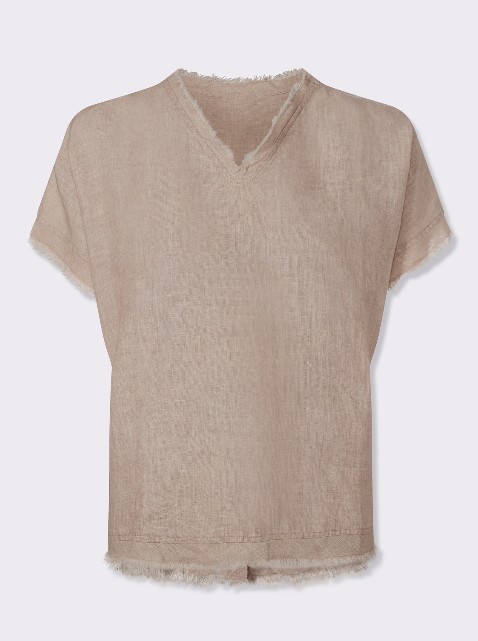 heine Leinenbluse mit Knopfleiste hinten - sesam