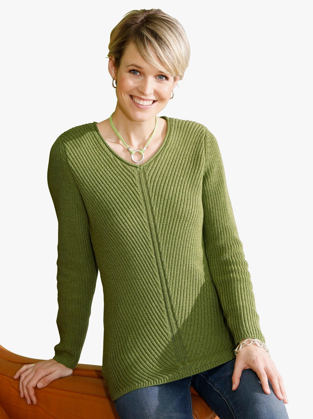 Pletený svetr - zelená