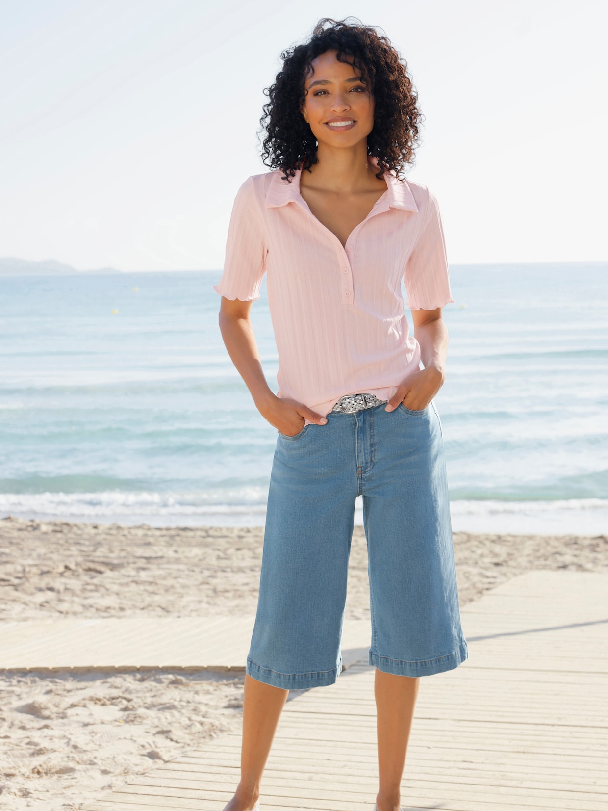 heine Jeansbermudas - blue-bleached