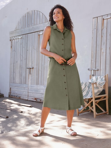 Weste mit Leinen-Anteil - khaki